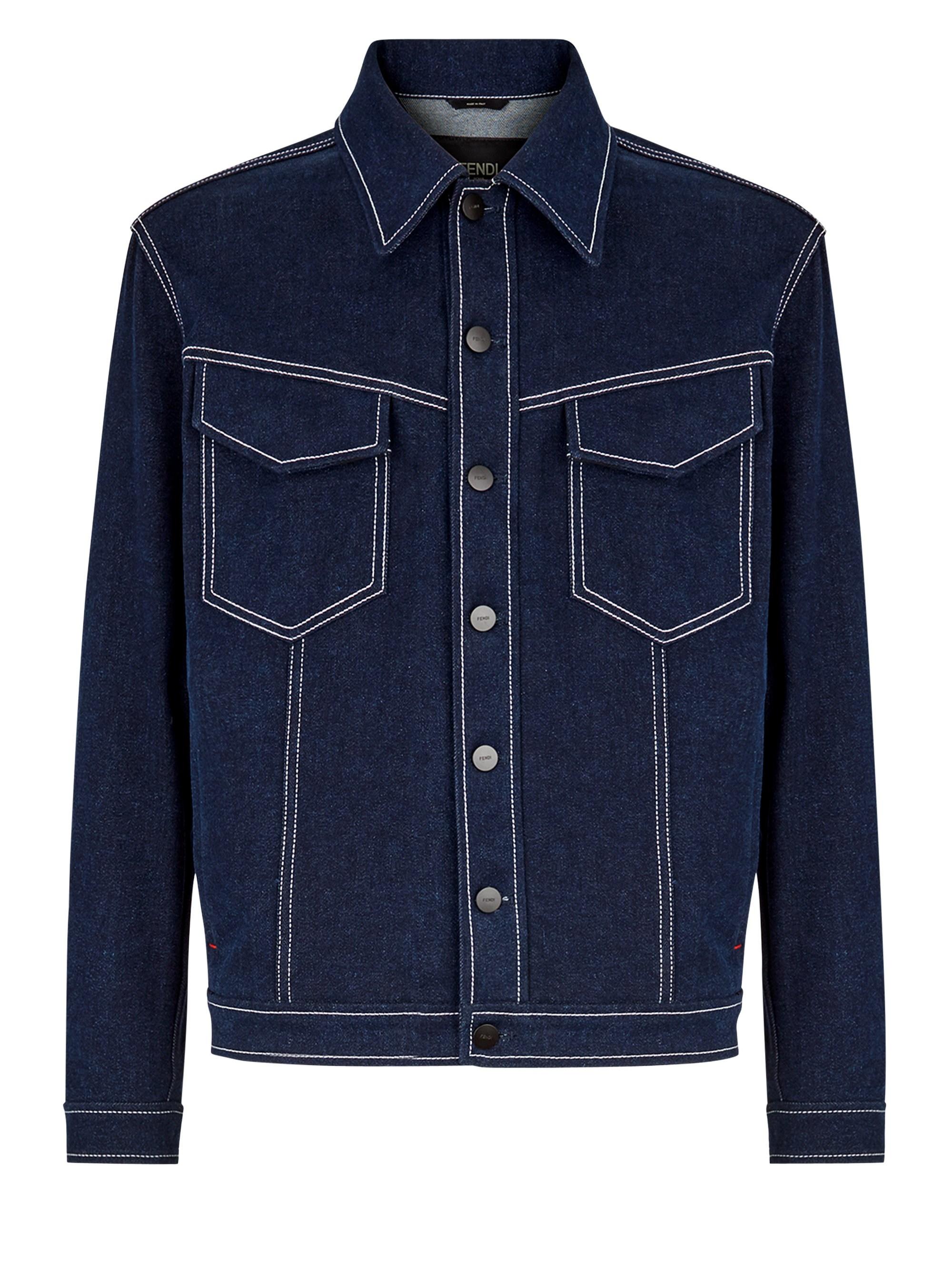Fendi Mens Blue X Fila Mania Denim Jacket for Men | Lyst