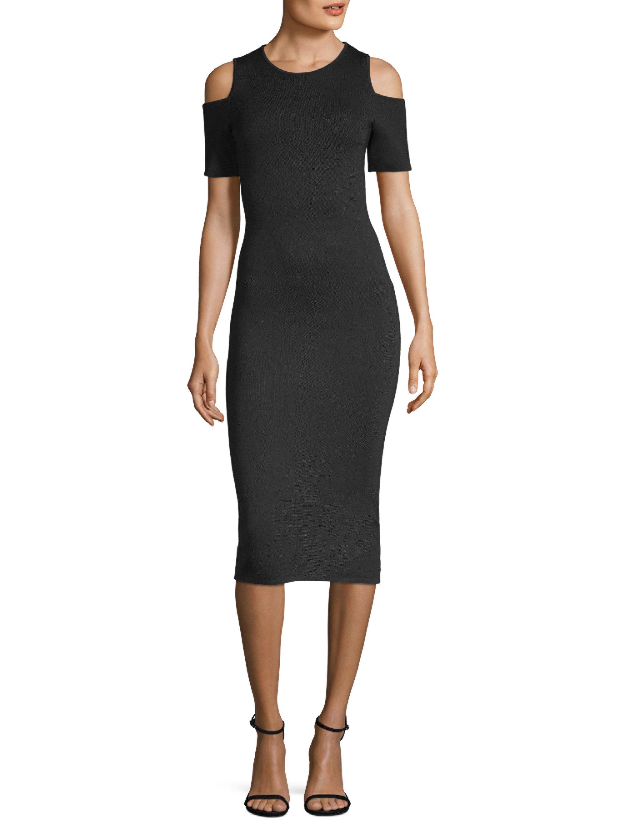 MICHAEL Michael Kors Synthetic Cold Shoulder Bodycon Dress in Black - Lyst
