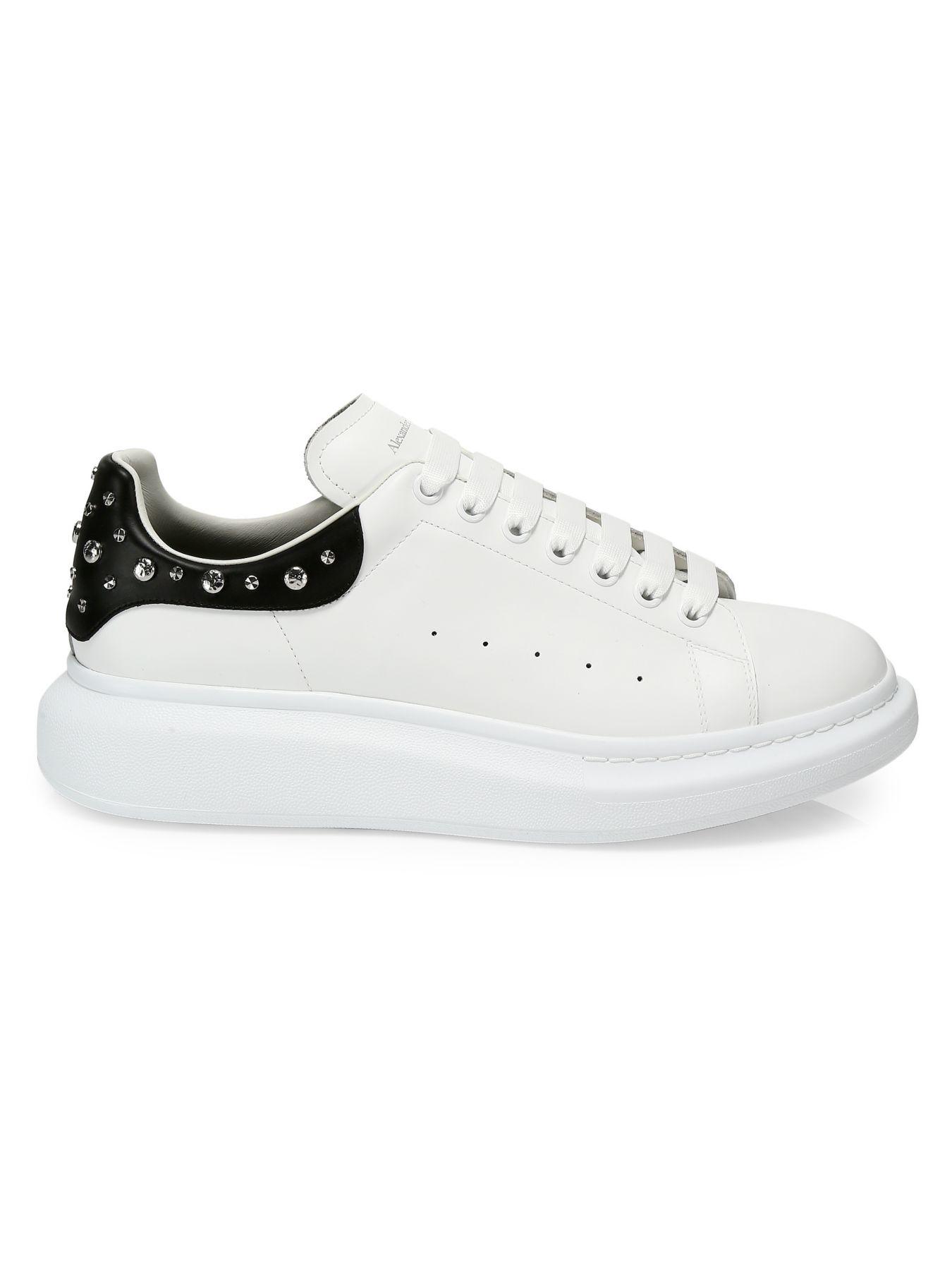 Alexander McQueen Studded Leather Sneakers in White Black (White) for ...