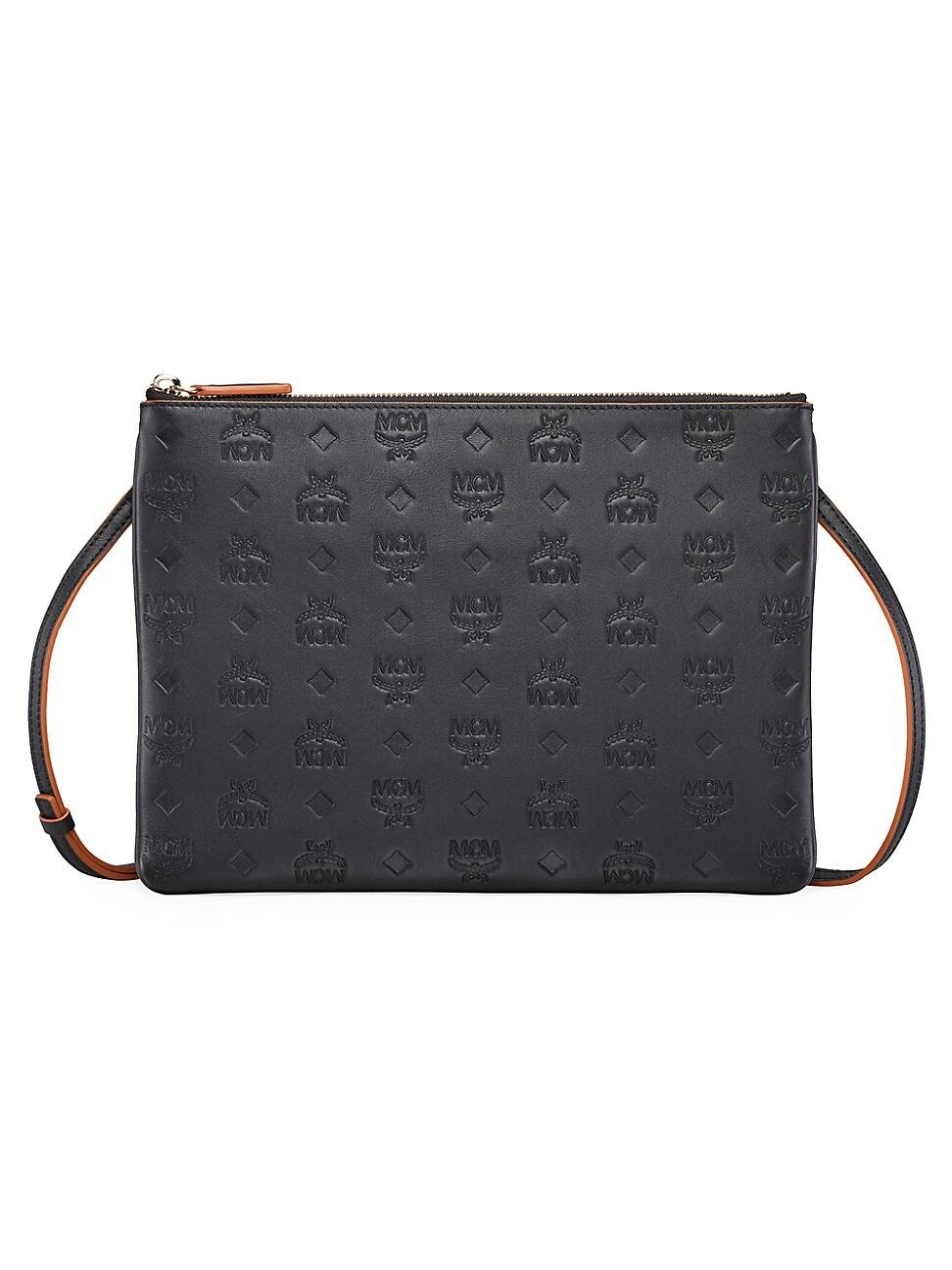 MCM Klara Monogram Leather Crossbody Bag in Black Lyst