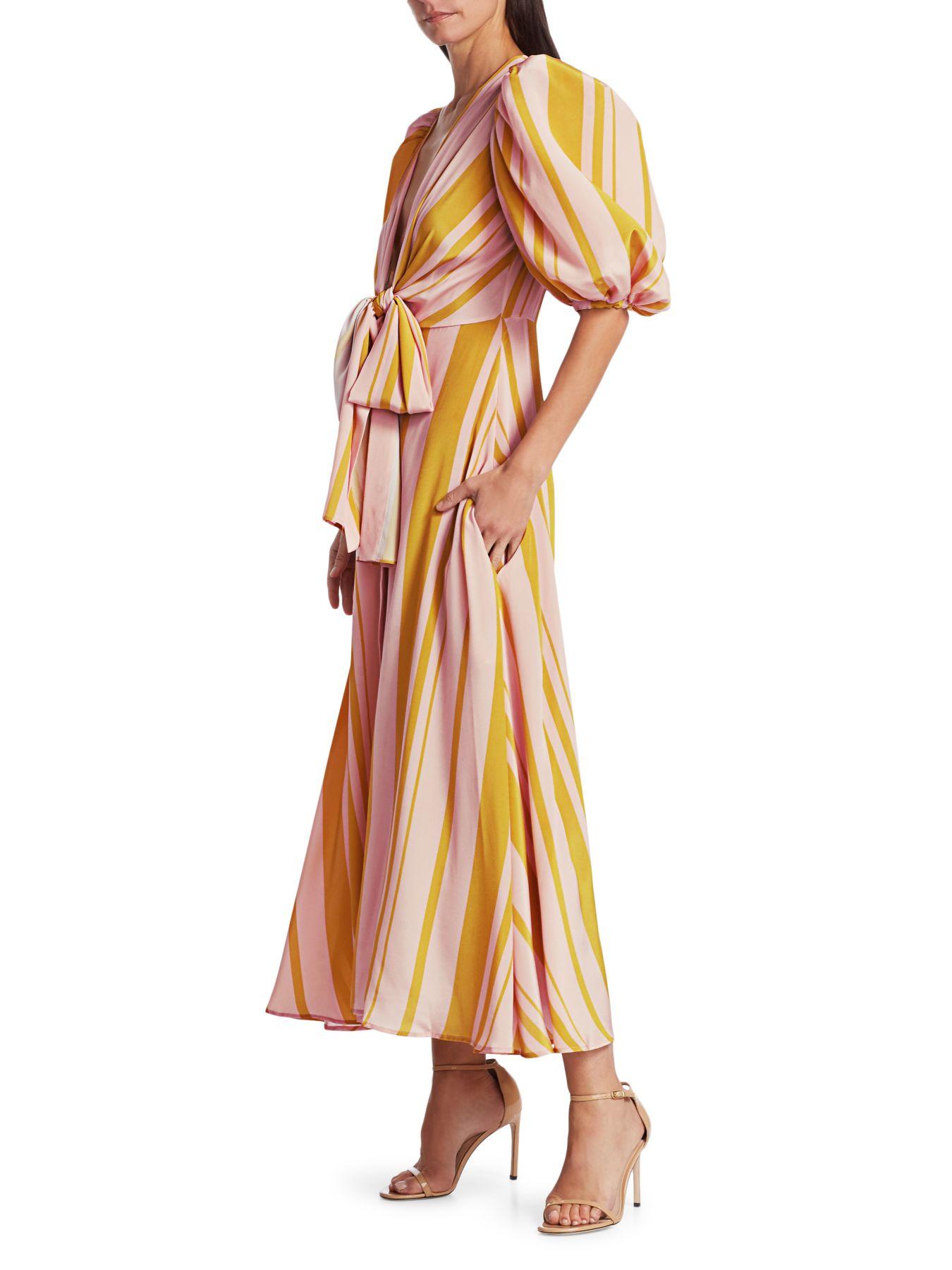 gown with flared sleeves