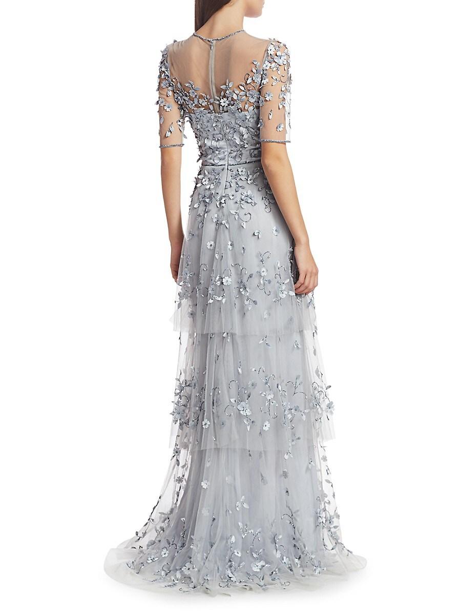 Theia embellished tiered gown Clearance
