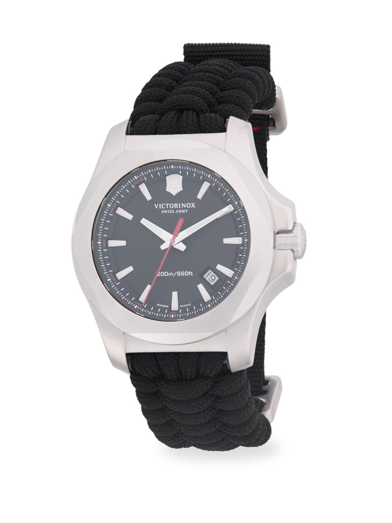 Victorinox Inox Paracord Woven Strap Watch in Black for Men Lyst