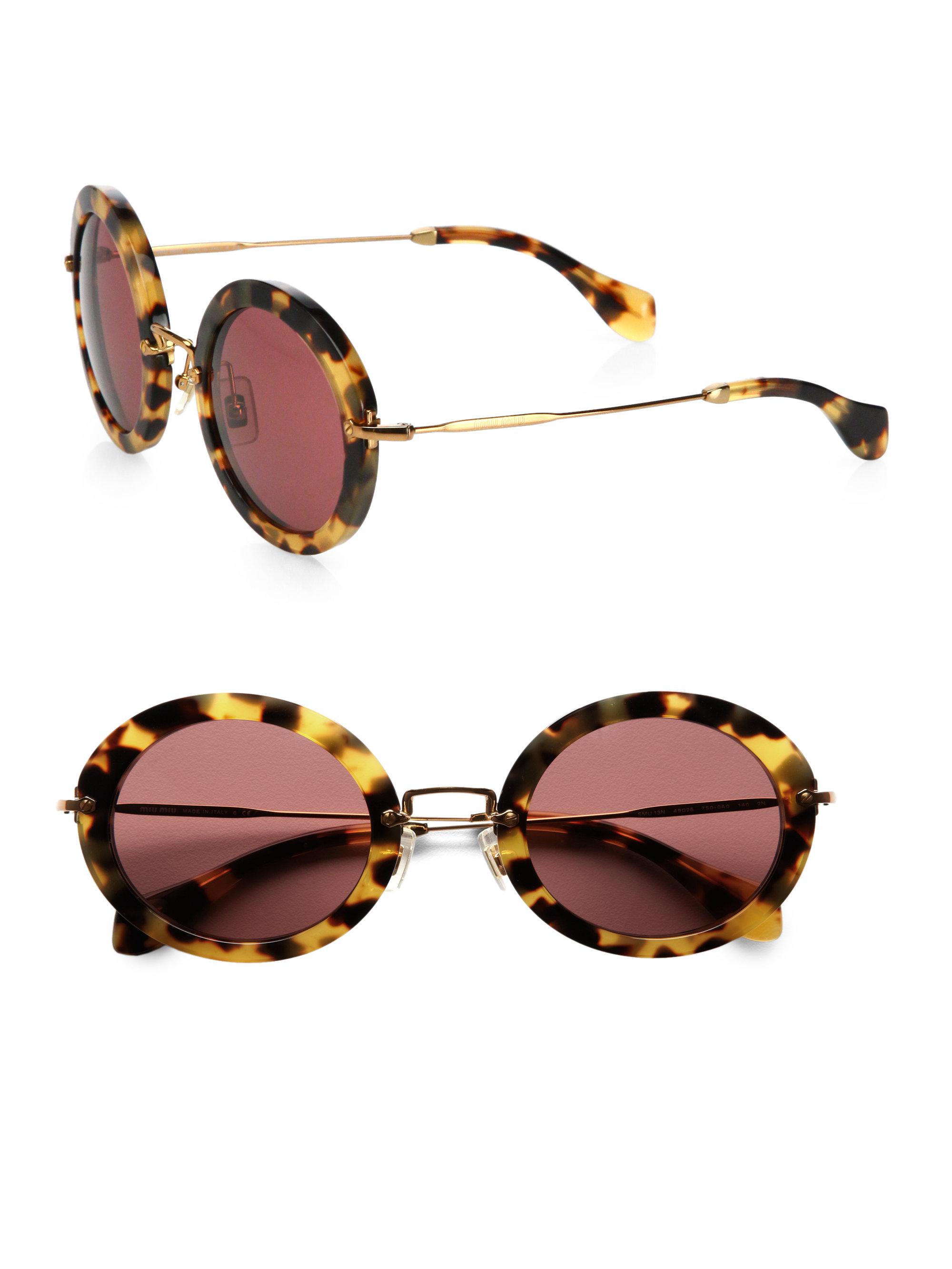 Miu miu round tortoise sunglasses Clearance