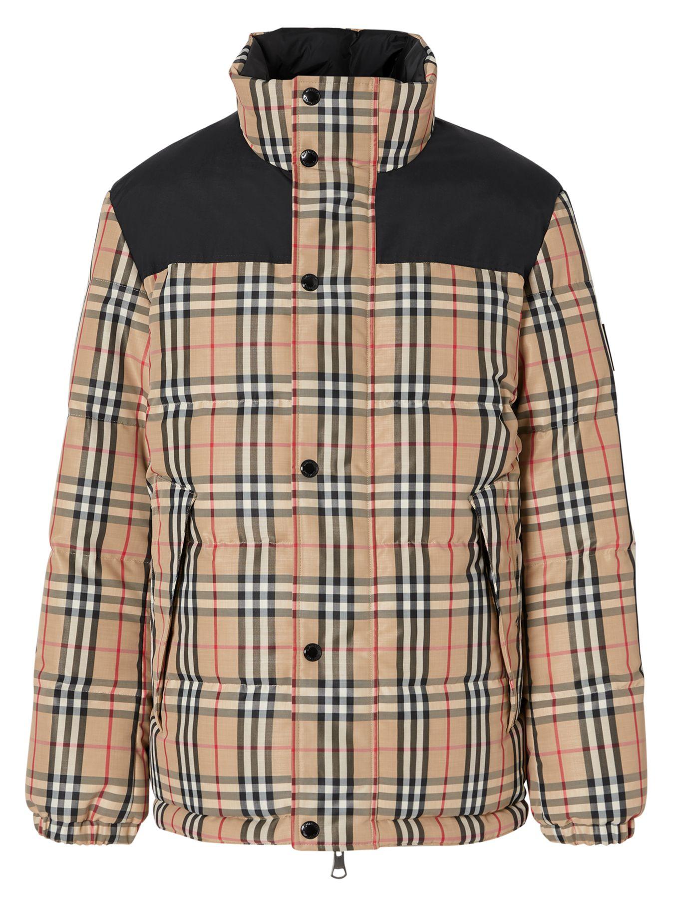 Burberry Synthetic Vintage Check Puffer Jacket for Men - Lyst