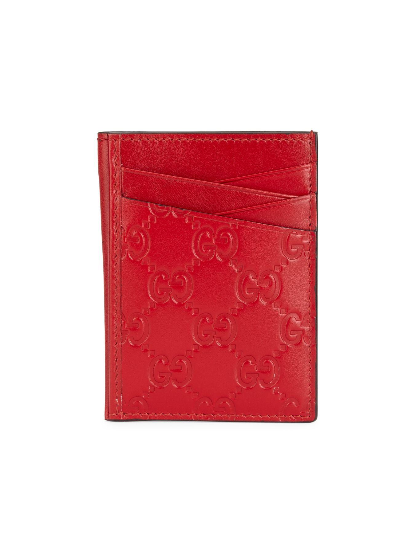 red gucci card holder