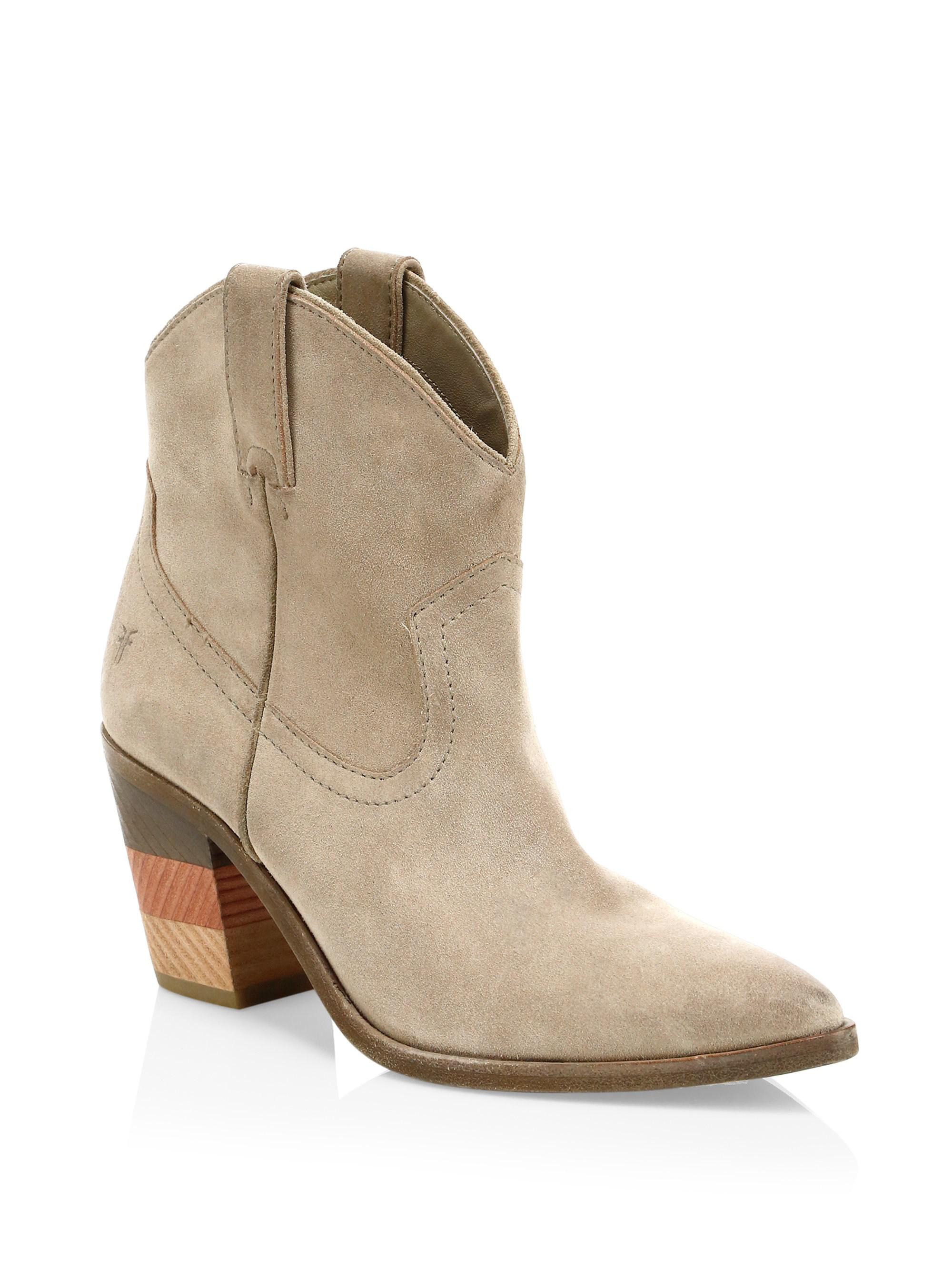frye suede cowboy boots