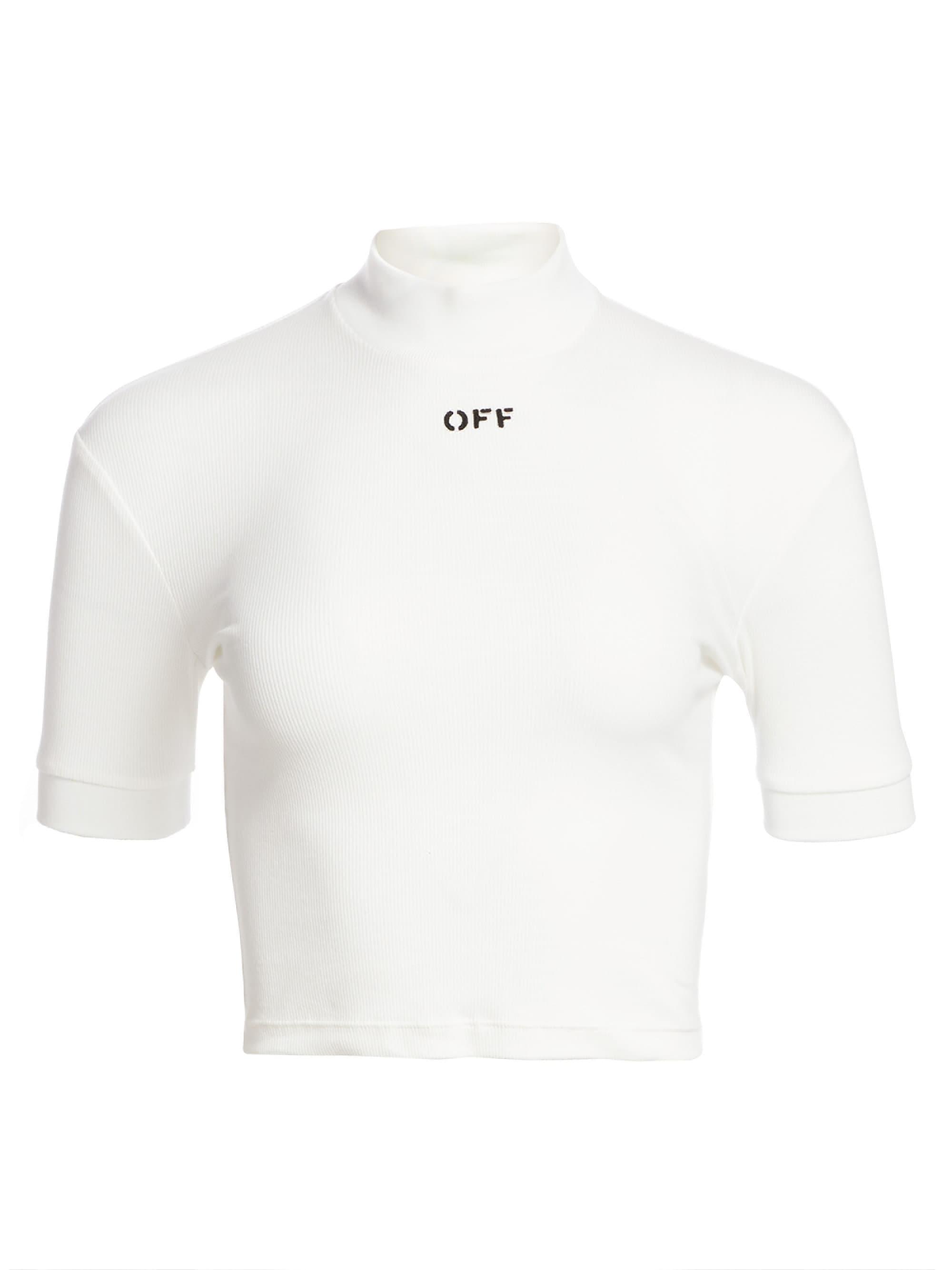 off white mock neck t shirt