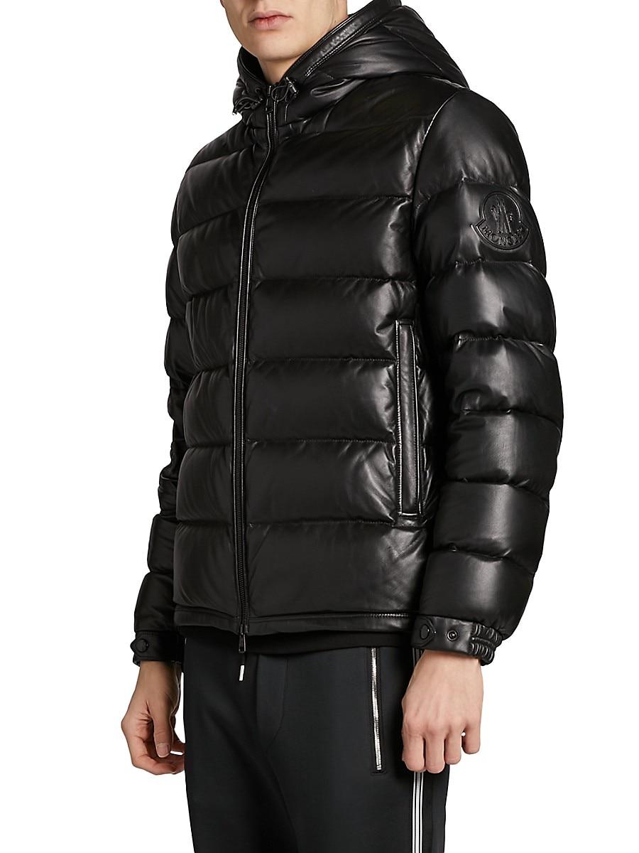 moncler leather down jacket