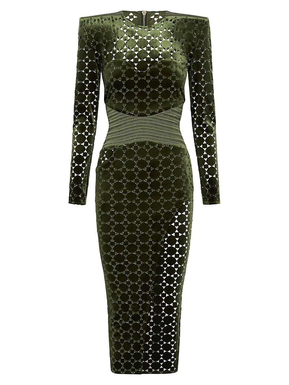 Zhivago Salvation Lasercut Velvet Mididress in Green Lyst