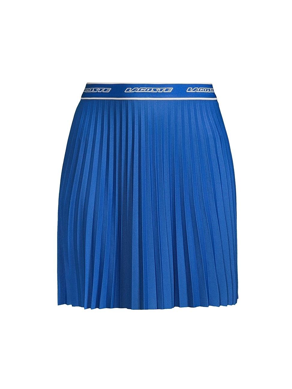 Lacoste Pleated Logo Tennis Skirt in Blue Lyst