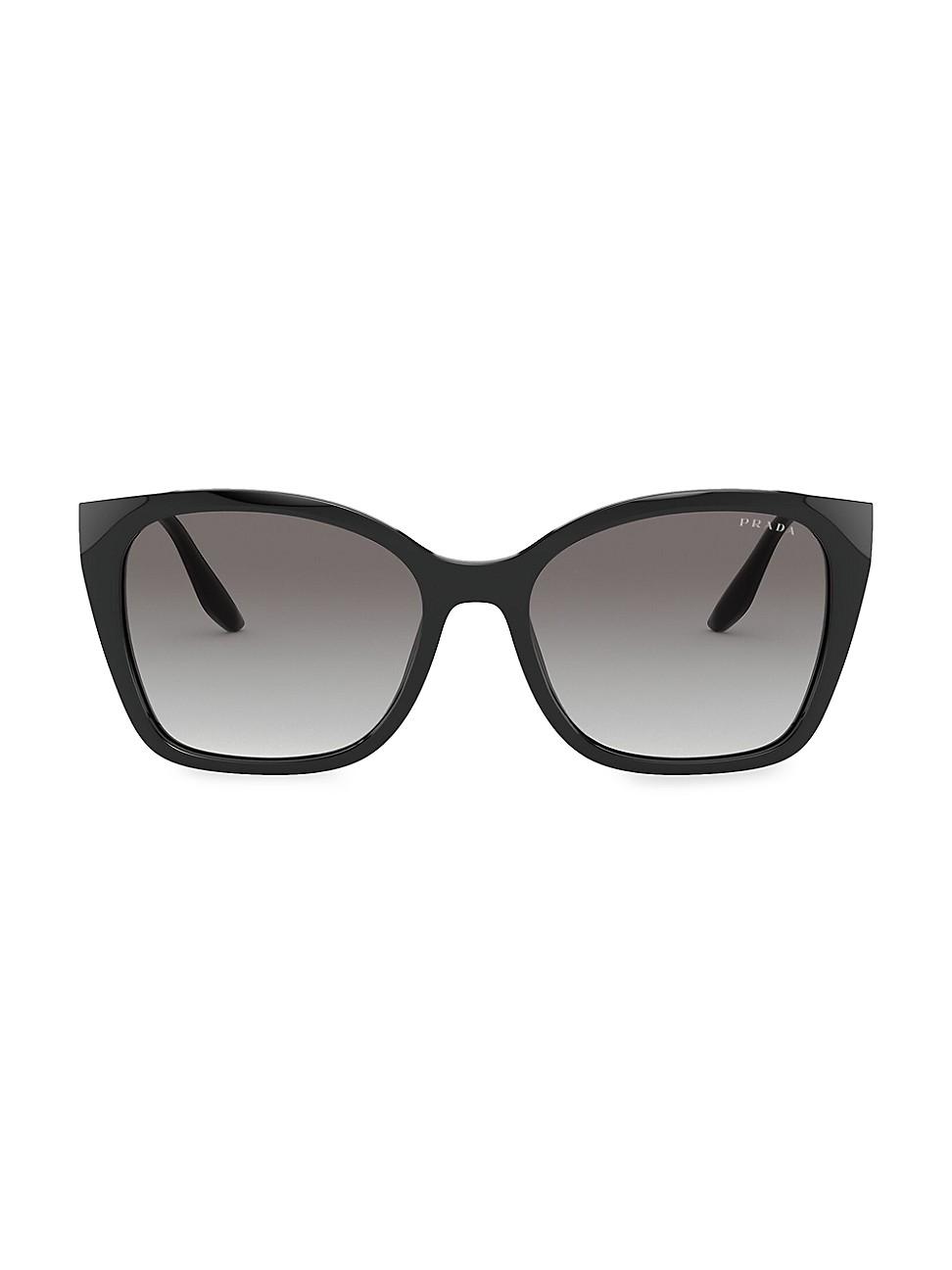 Prada 54mm Cat Eye Sunglasses in Black - Lyst
