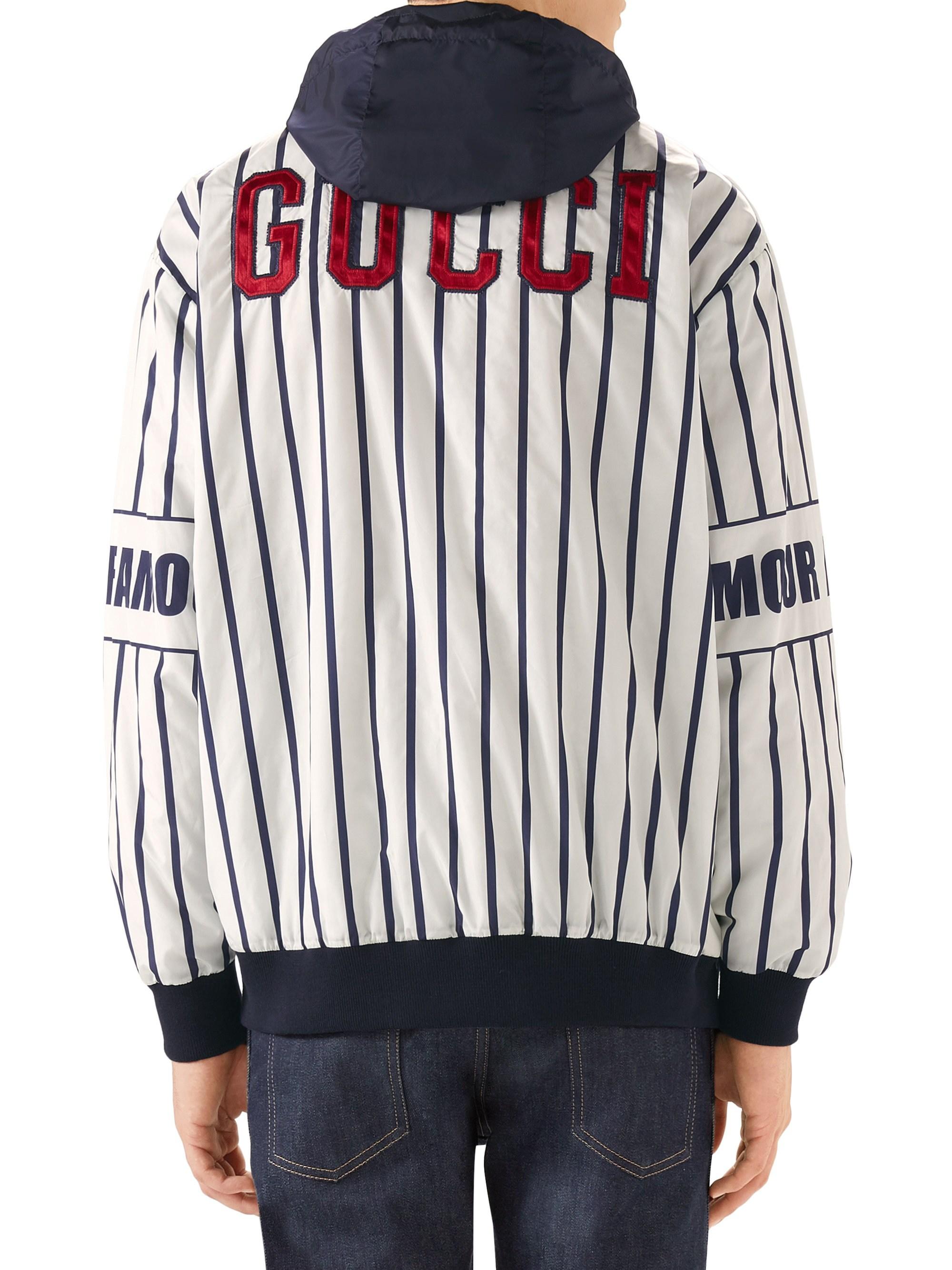 Gucci Men's New York Yankees Striped Bomber Jacket - White for Men | Lyst