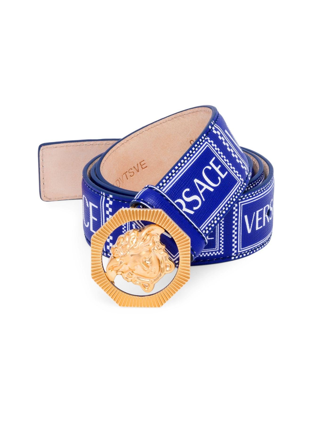 Versace Men's Leather Medusa-Buckle Belt