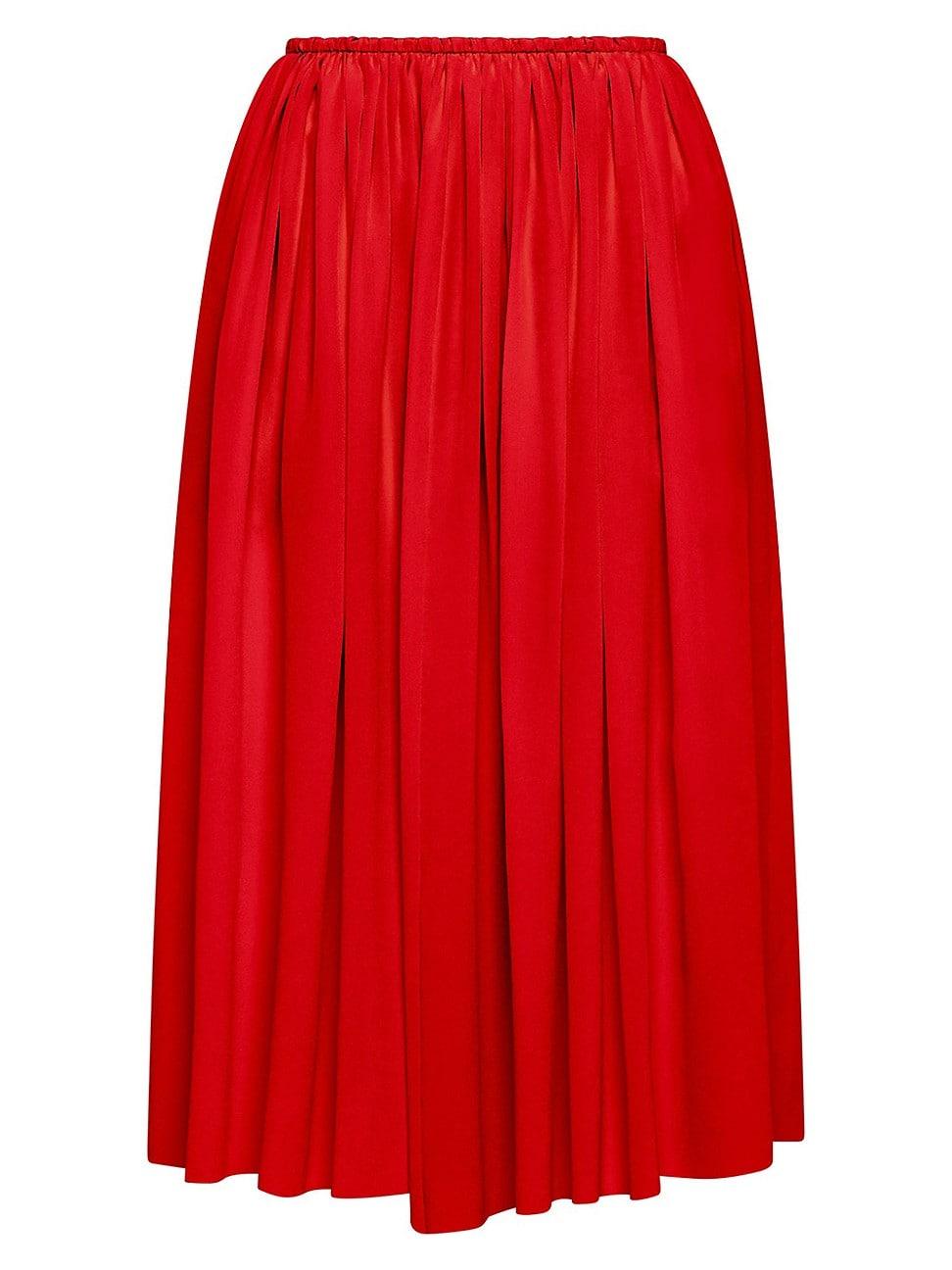 Careste Daila Silk Skirt in Red | Lyst