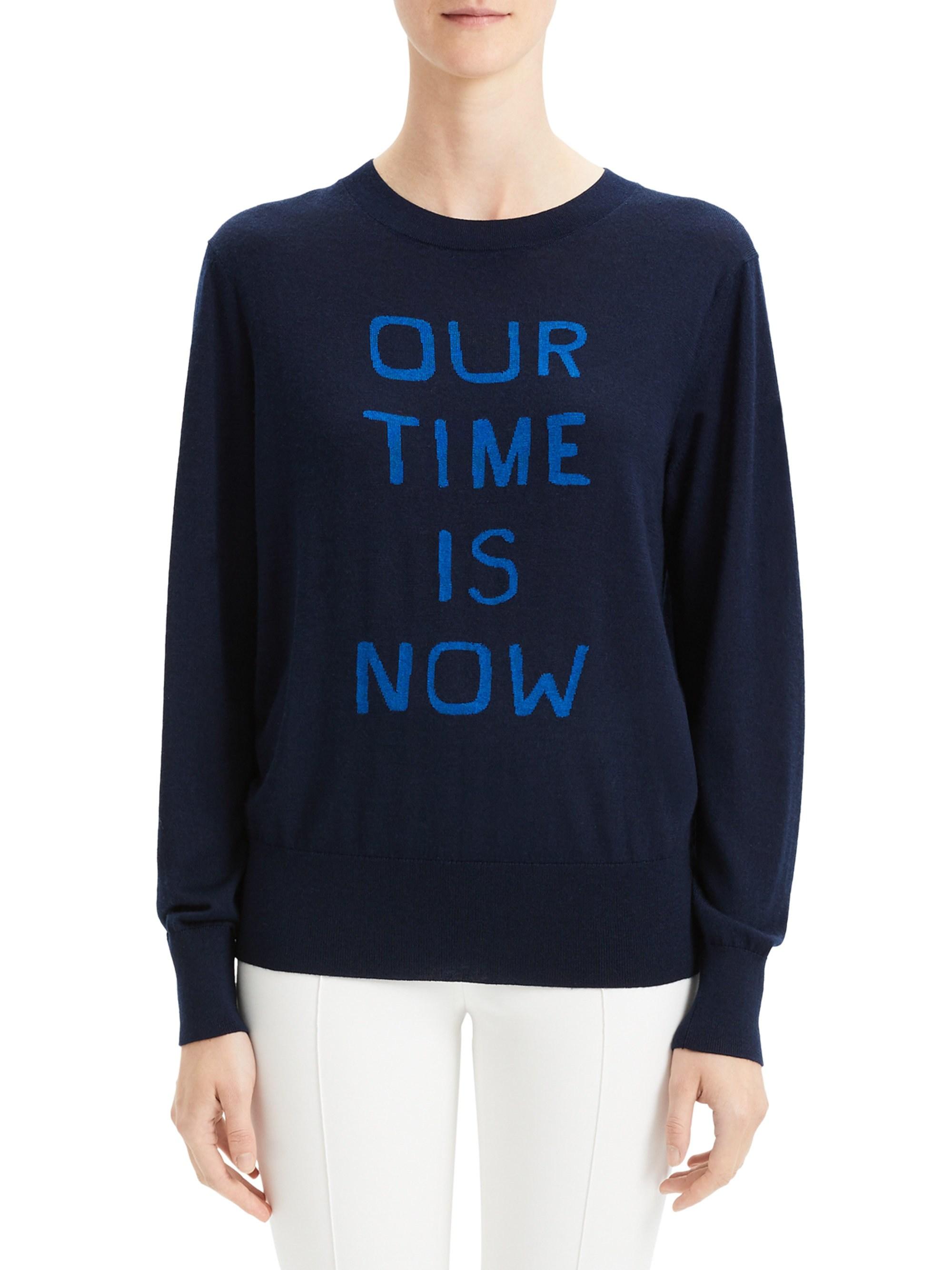 Theory Cashmere 'our Time Is Now' Sweater in Blue - Lyst