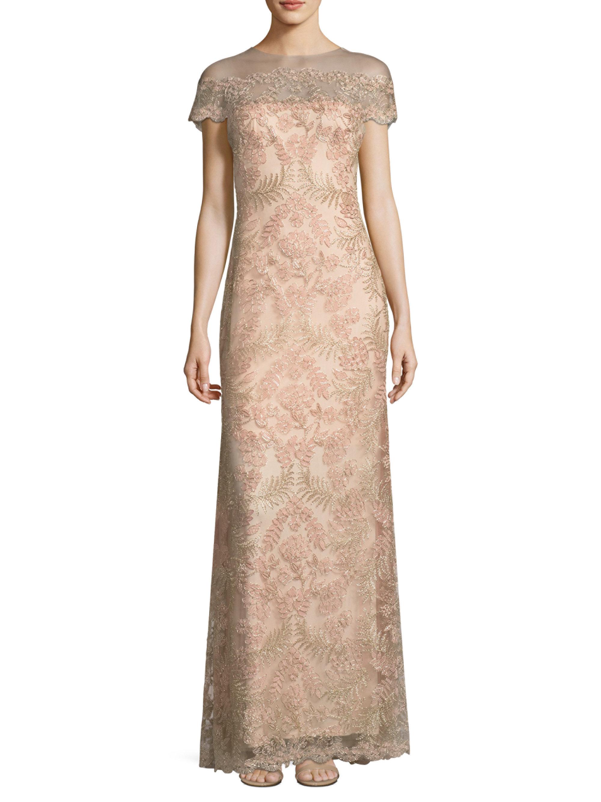 Tadashi Shoji Lace Illusion Gown - Lyst