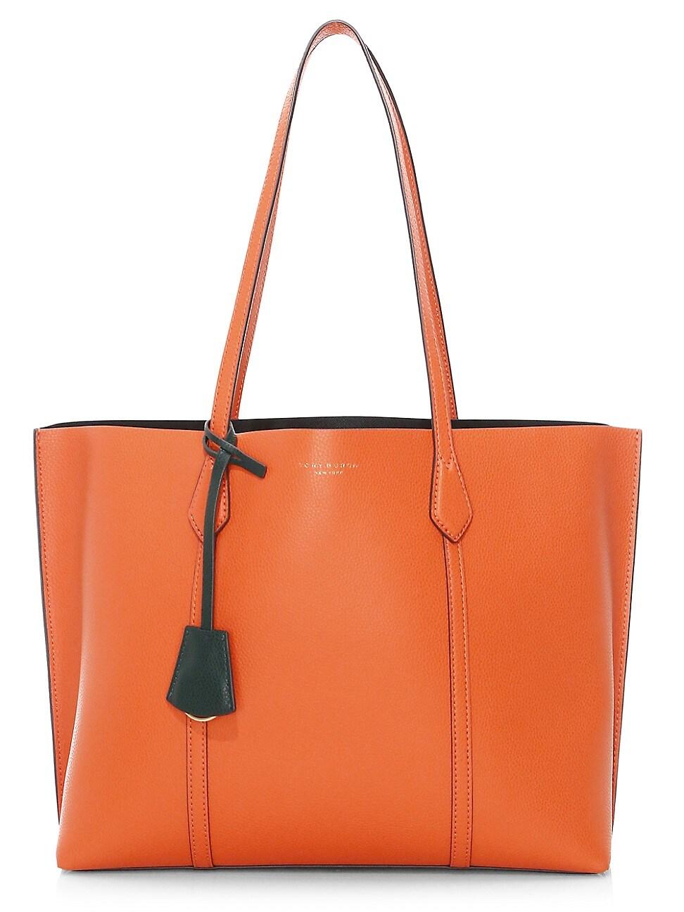 Tory Burch Perry Leather Tote Bag in Pink (Orange) - Lyst