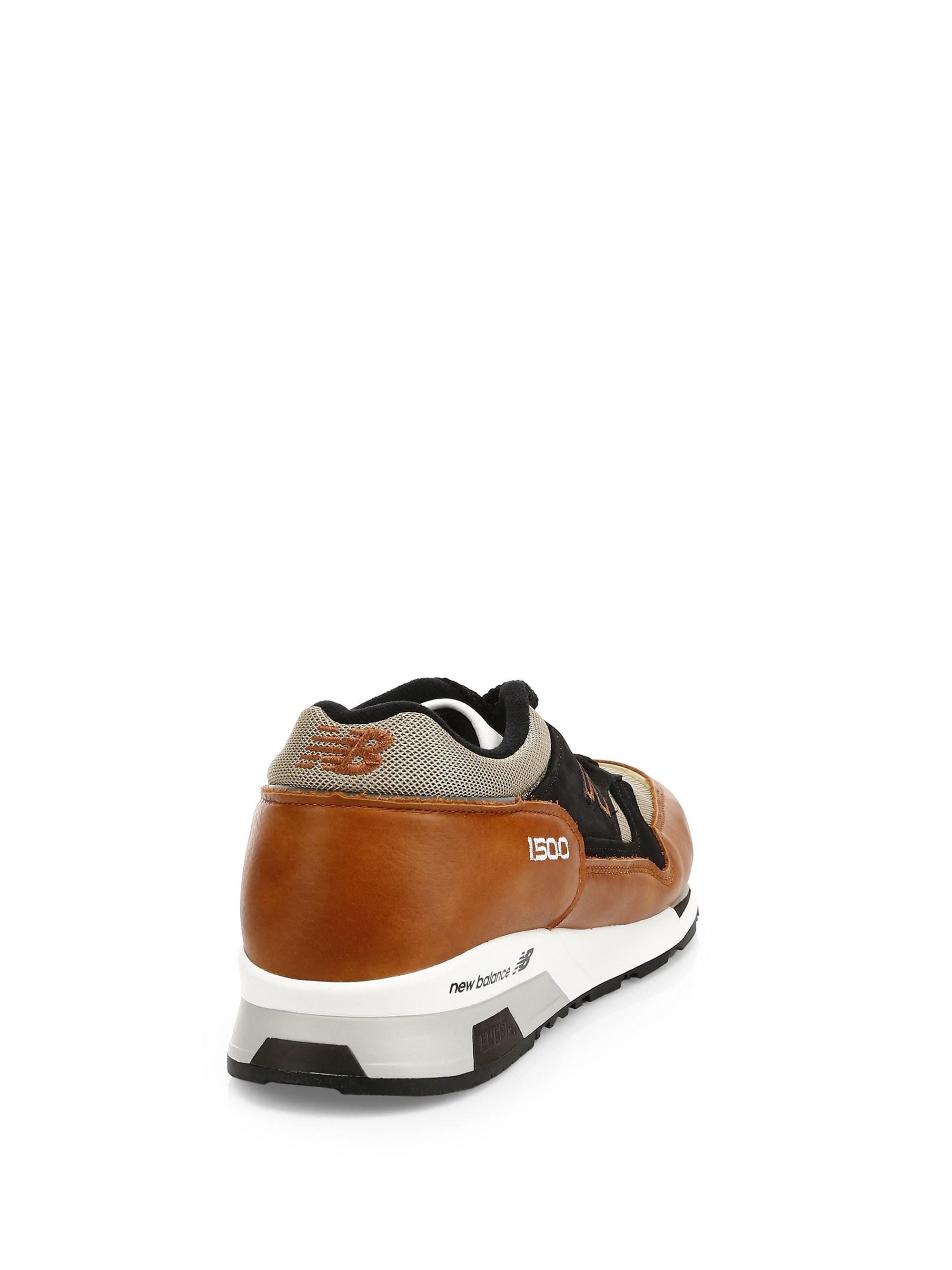 Insignia neutral Cuaderno New Balance 1500 Made In Uk Leather Sneakers in Brown for Men | Lyst