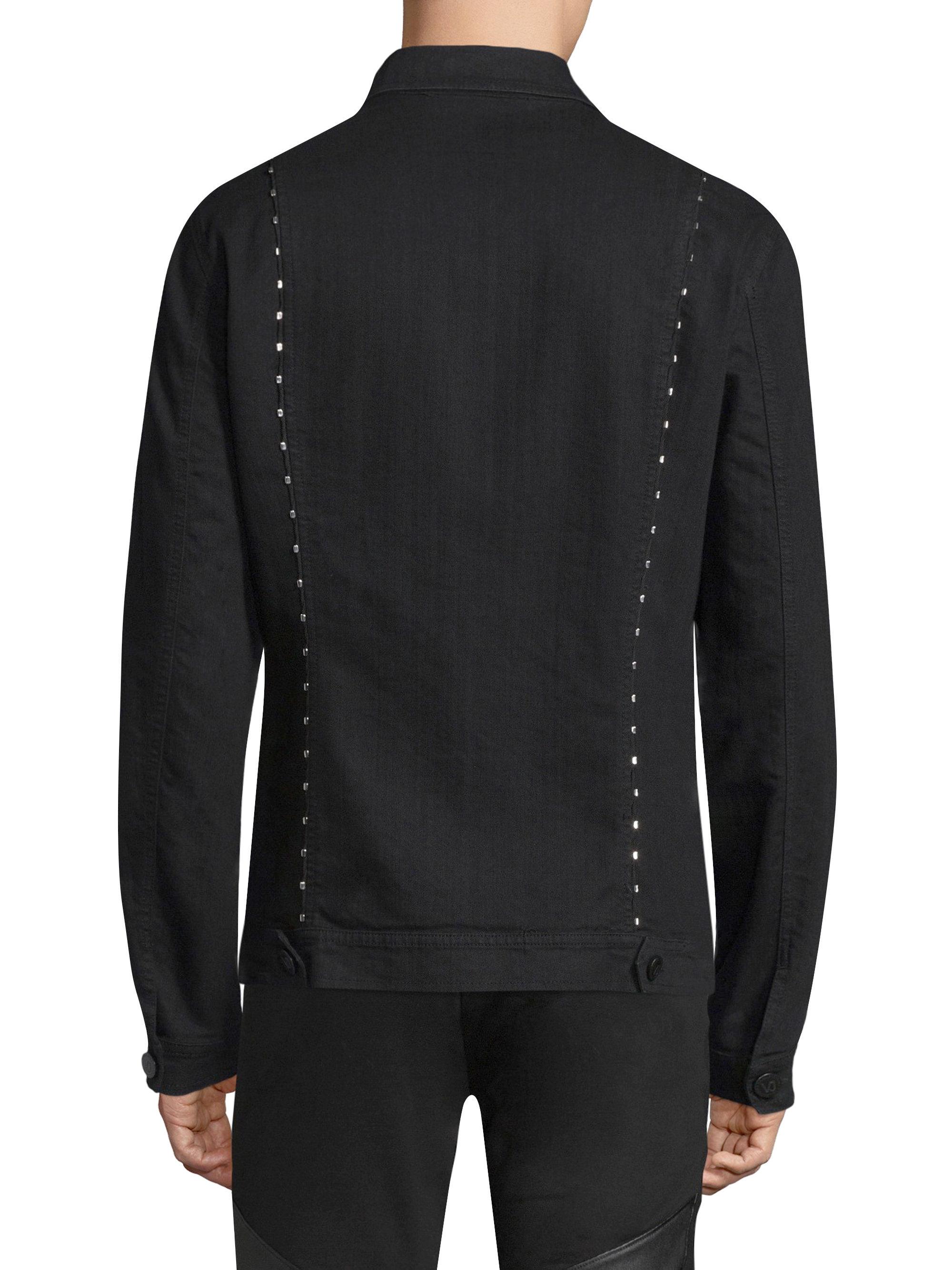 Versace Jeans Denim Jacket in Black for Men - Lyst