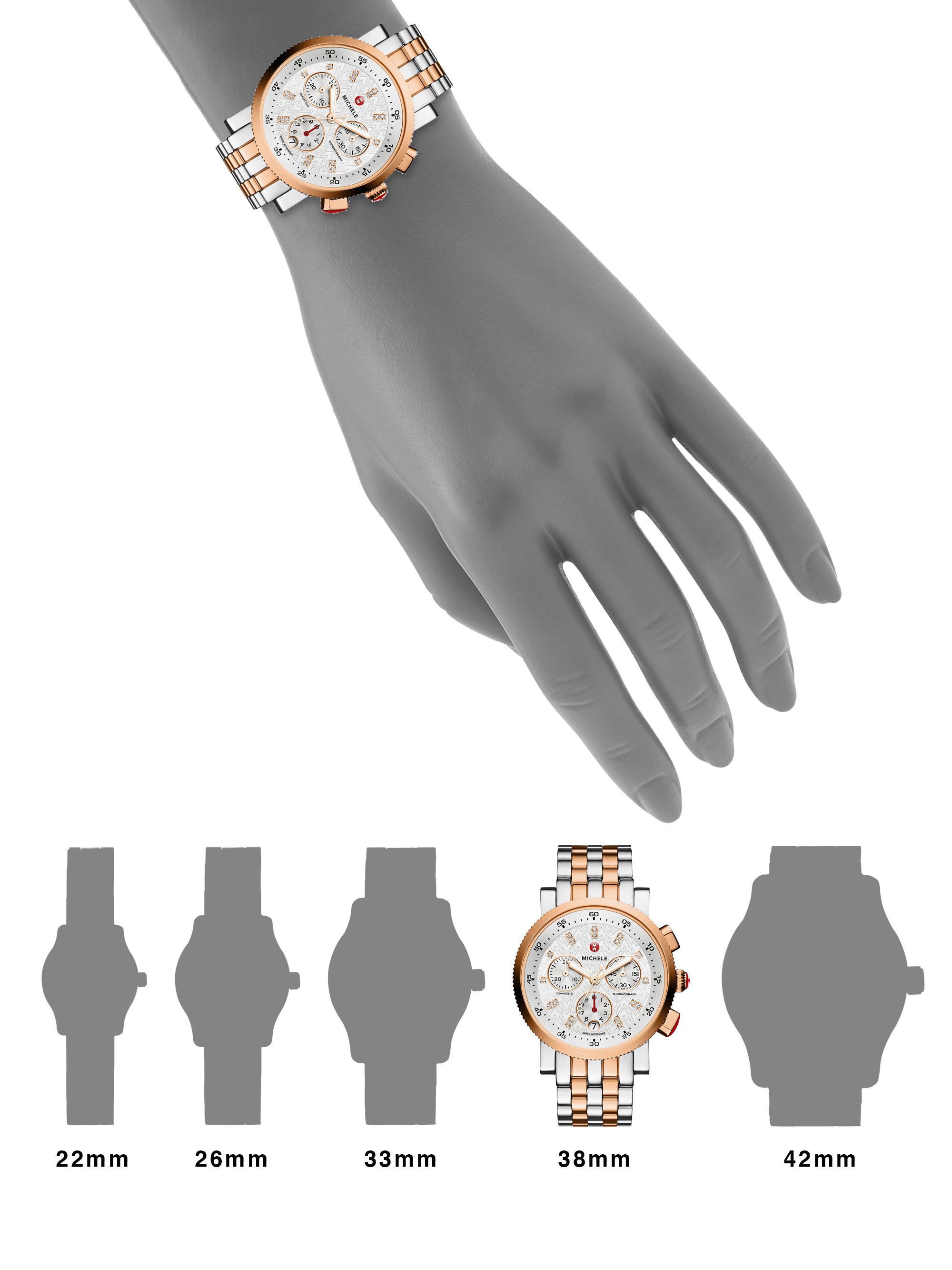 michele women's sport sail bracelet watch 38mm