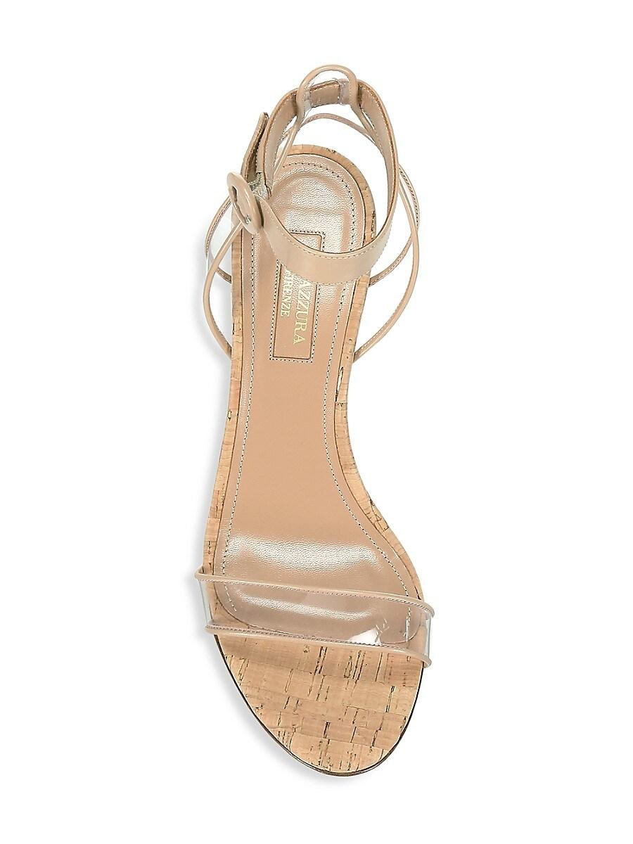 aquazzura minimalist pvc & leather cork wedges