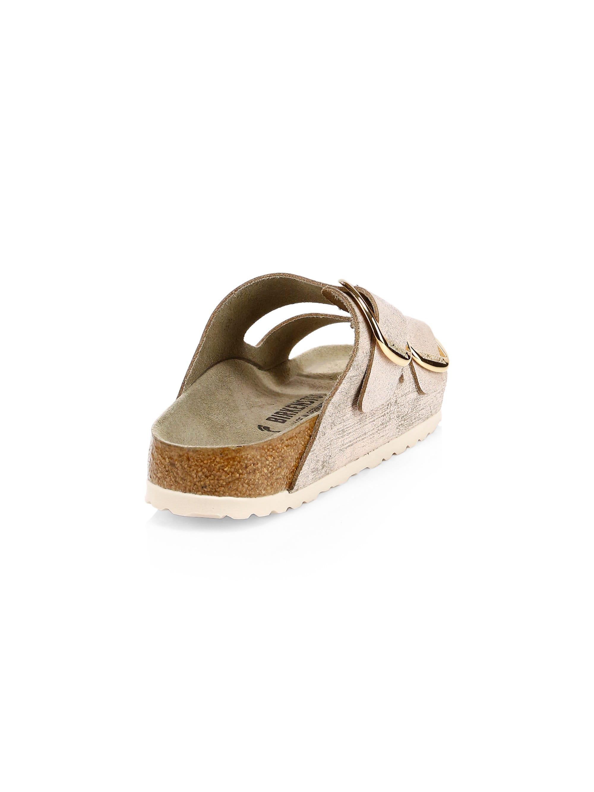 birkenstock arizona metallic leather sandals