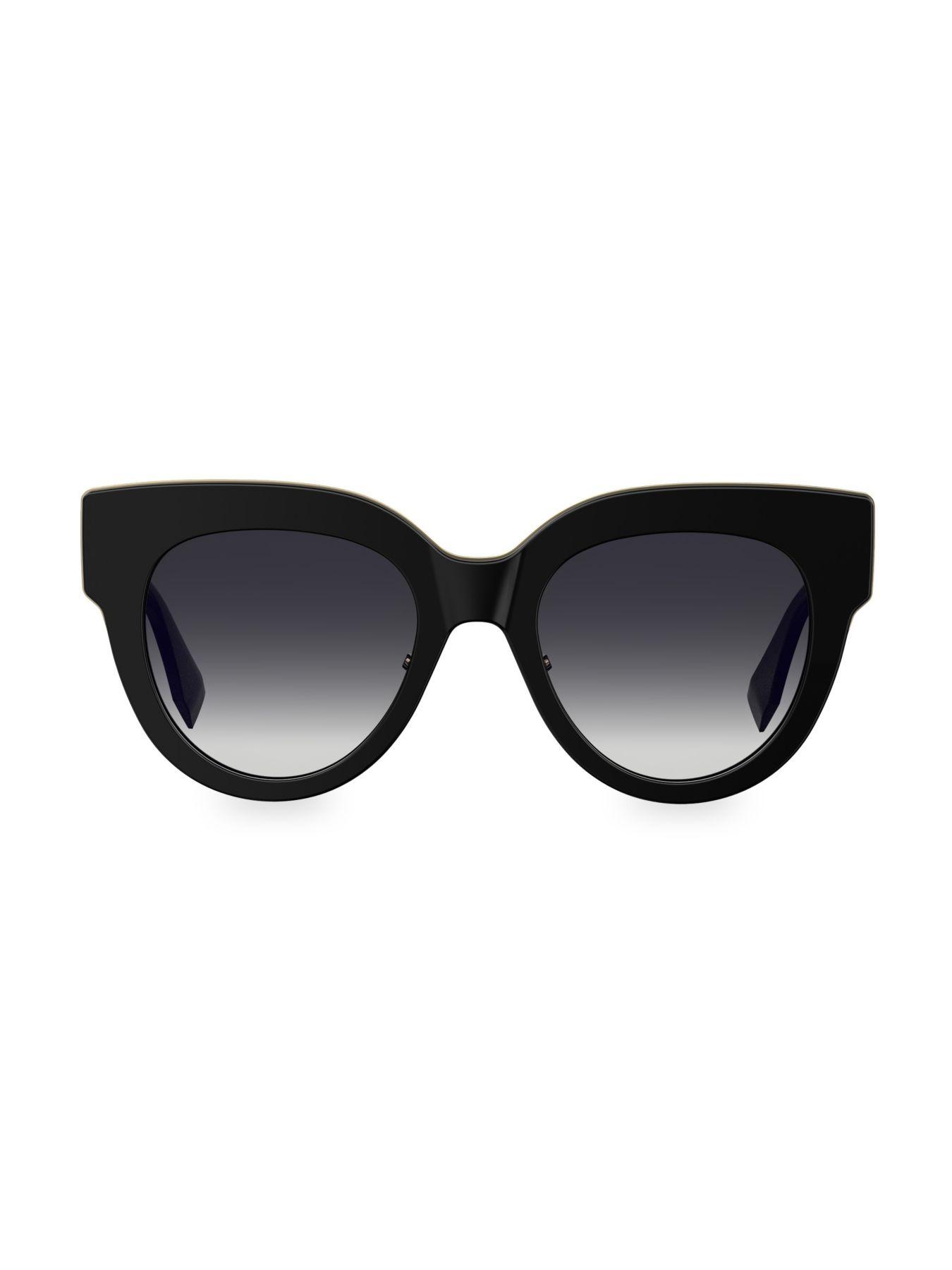Fendi 51mm Cat Eye Sunglasses in Black - Lyst