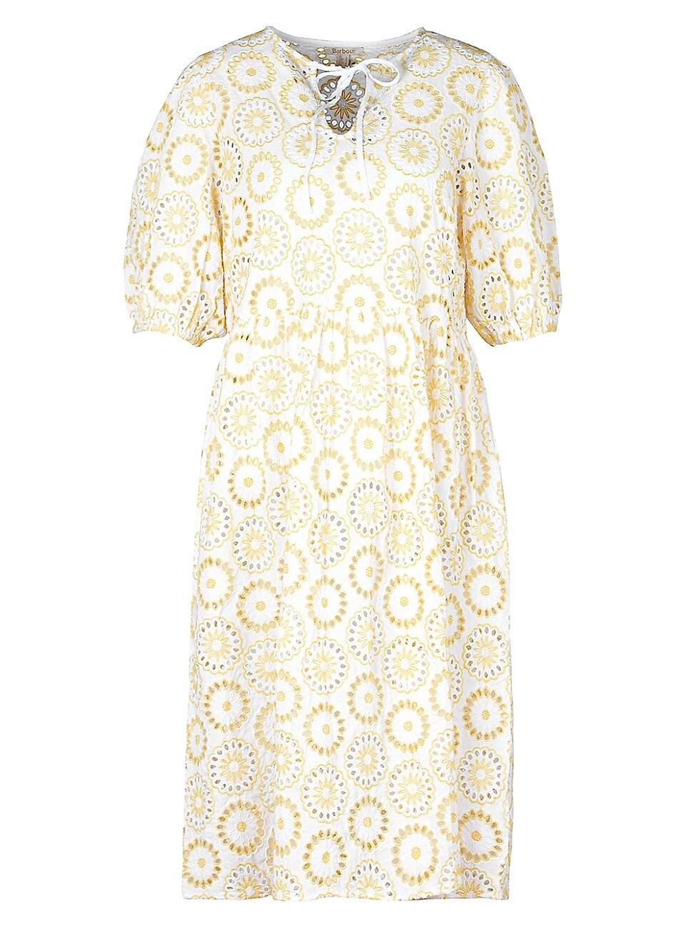 Barbour Edis Floral Broderie Midi-dress in Natural | Lyst