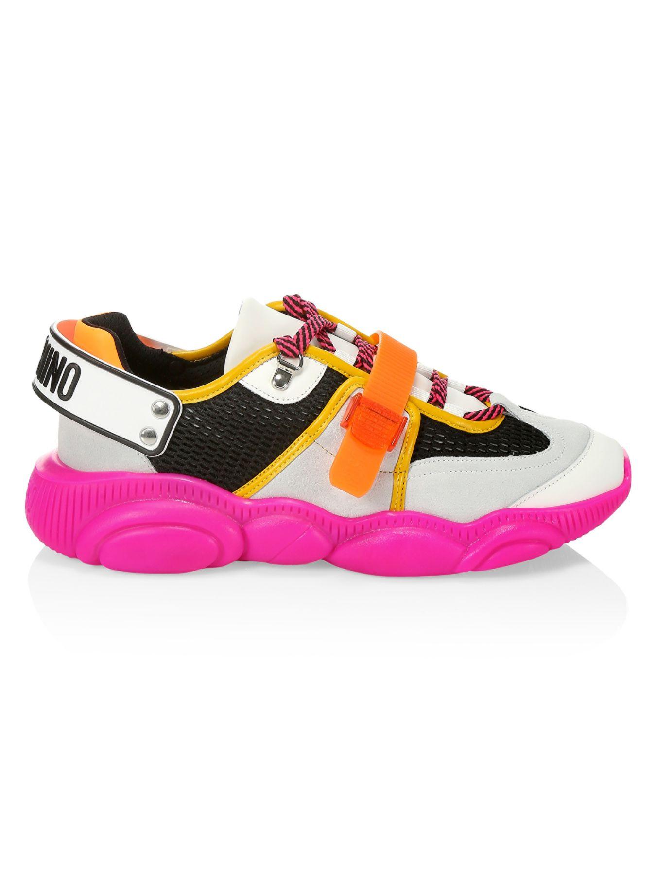 Moschino Synthetic Fuxia Teddy Sneakers for Men - Lyst