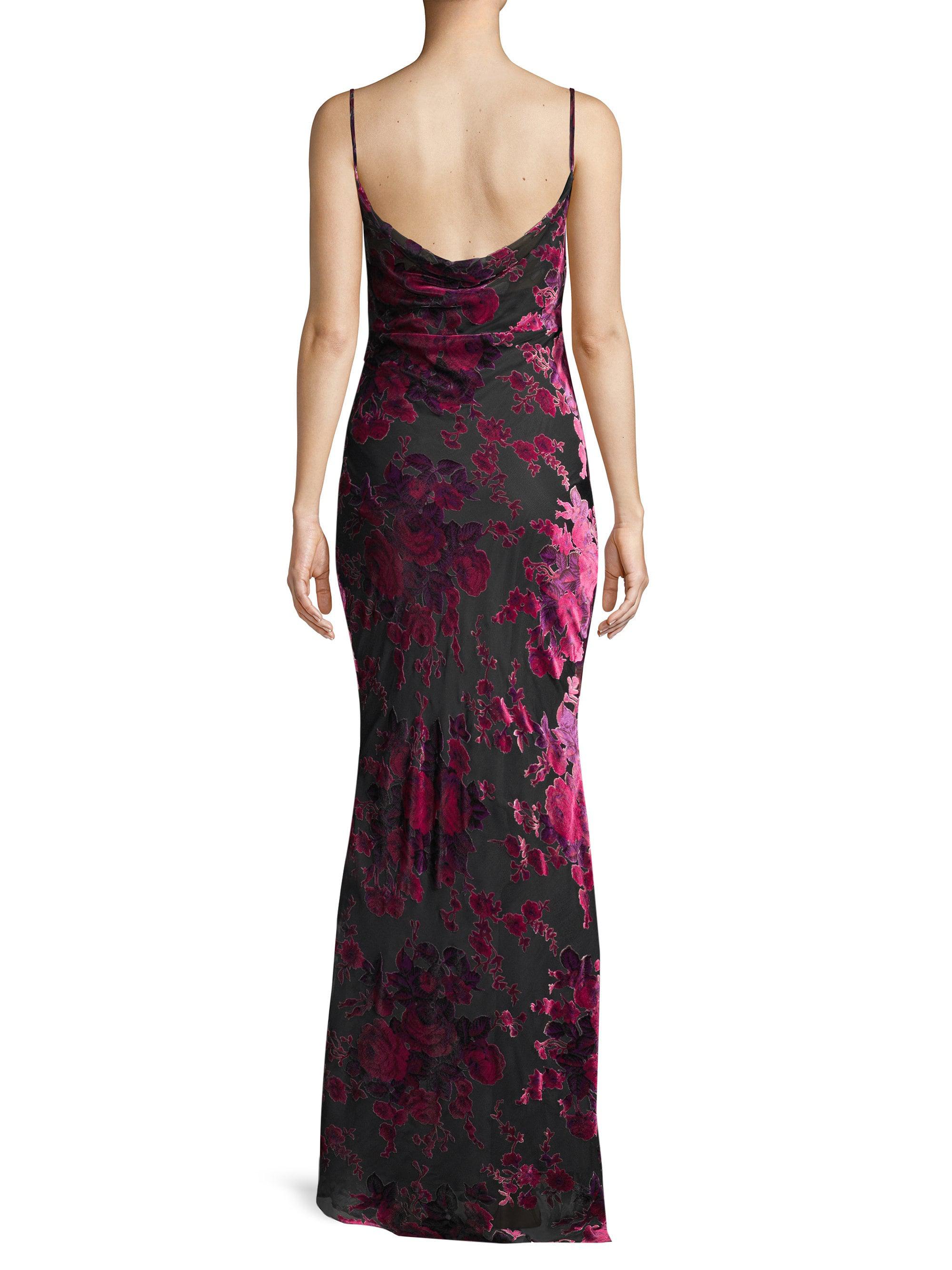 Likely Midori Floral Velvet Burnout Gown in Purple | Lyst