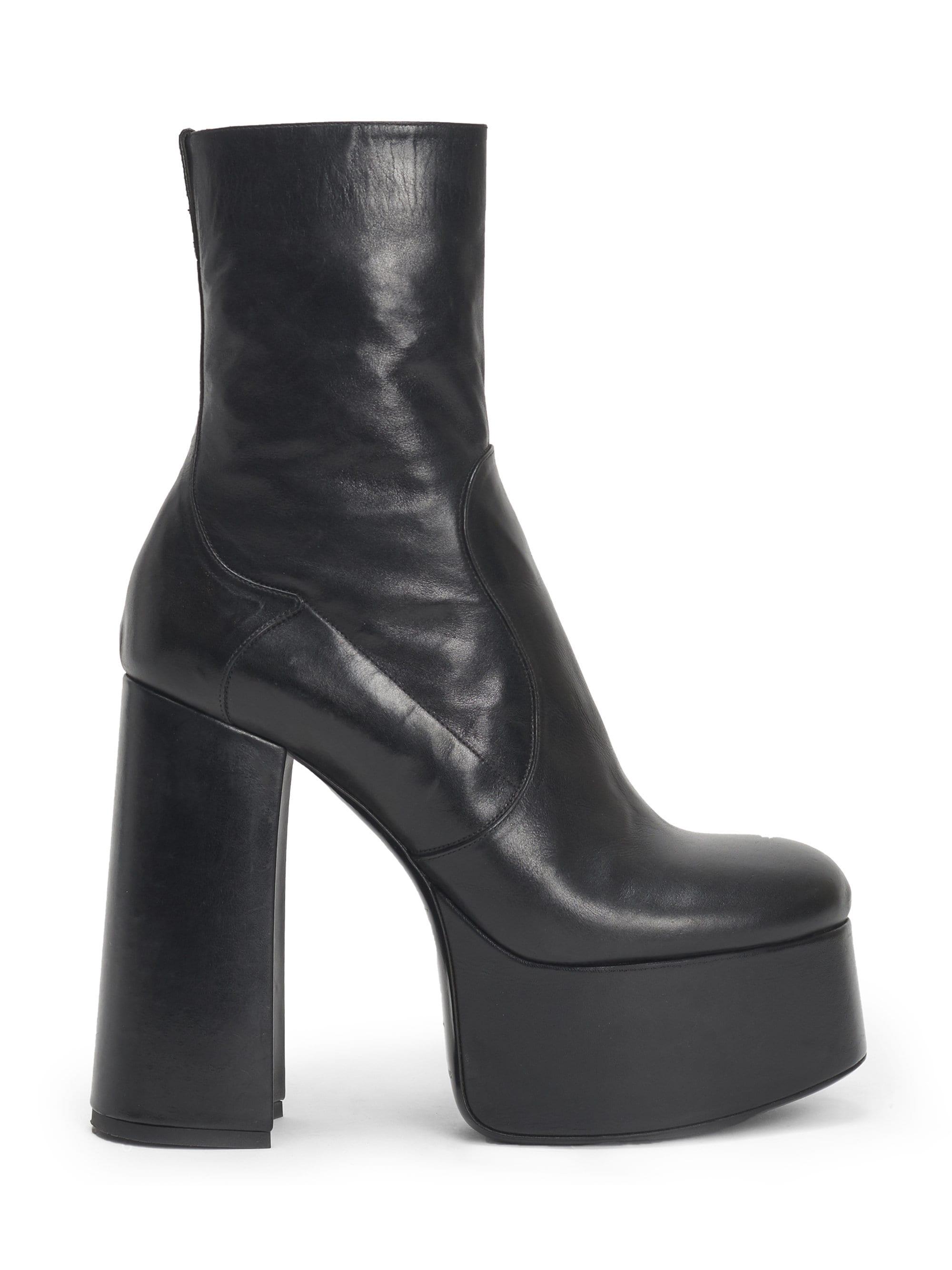 Saint Laurent Women's Billy Platform Leather Boots - Black - Lyst