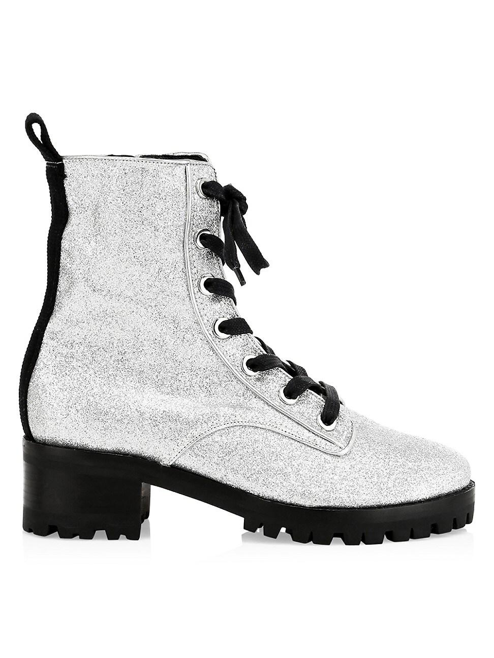 glitter combat boots