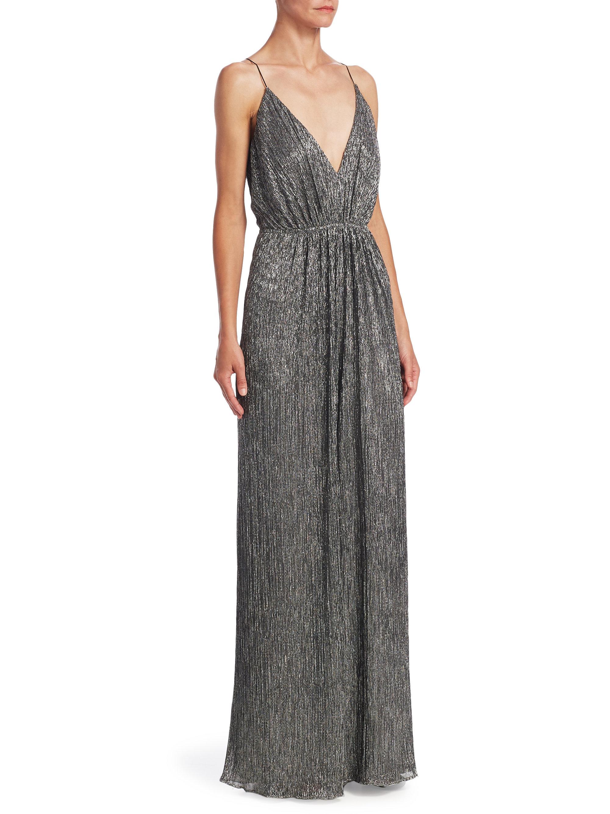halston heritage metallic jumpsuit