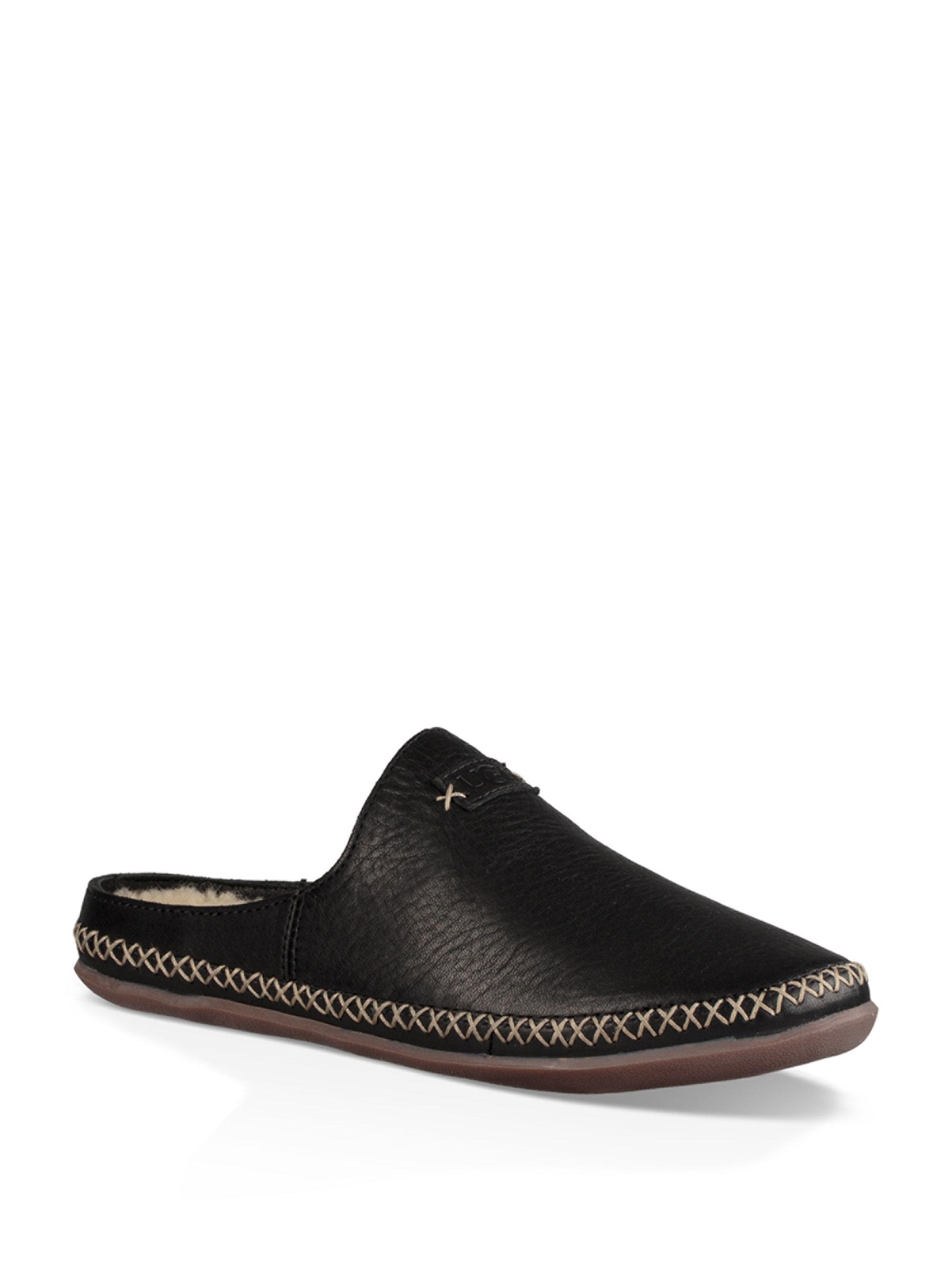 UGG Tamara Puretm Leather Slippers in Black for Men | Lyst