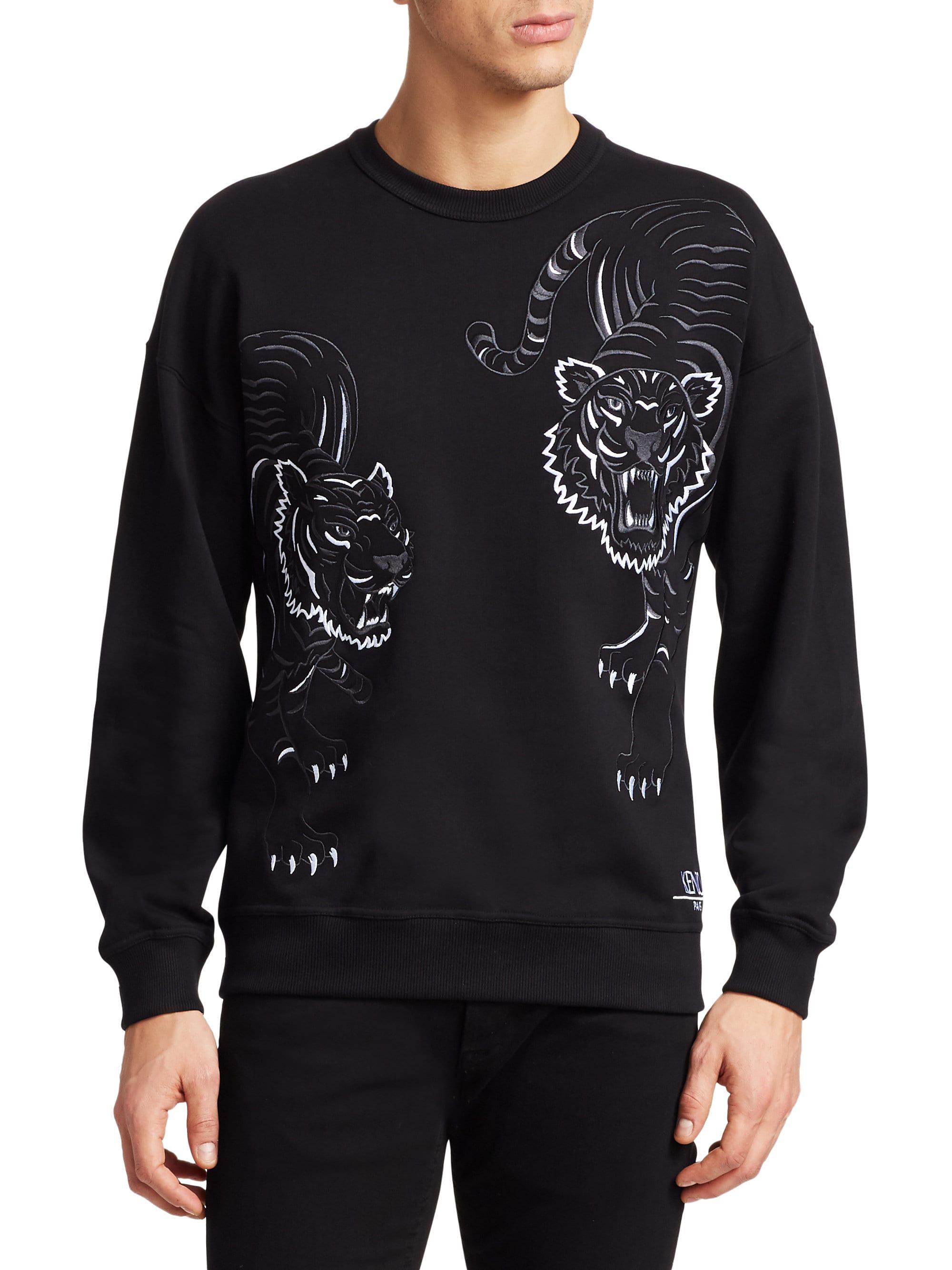KENZO Cotton Double Tiger Sweatshirt in Black for Men - Lyst