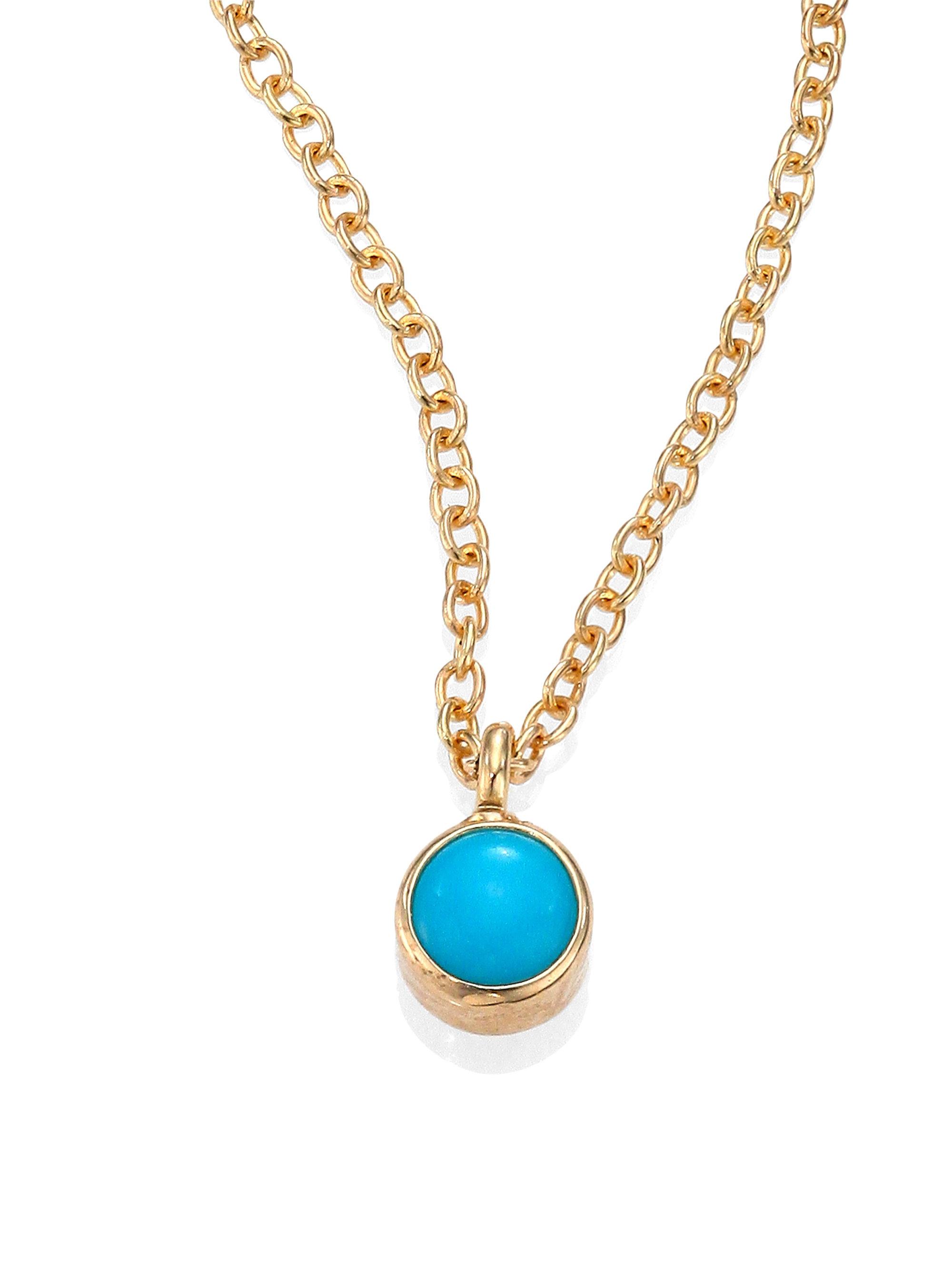 Zoe Chicco Turquoise & 14k Yellow Gold Pendant Necklace in Gold ...
