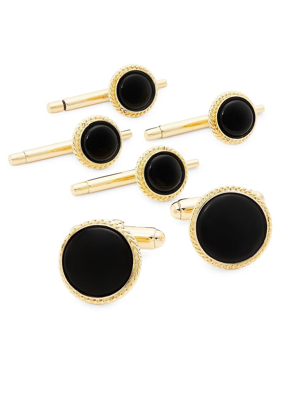 David Donahue Gold & Onyx 6piece Stud & Cufflink Set in Black for Men