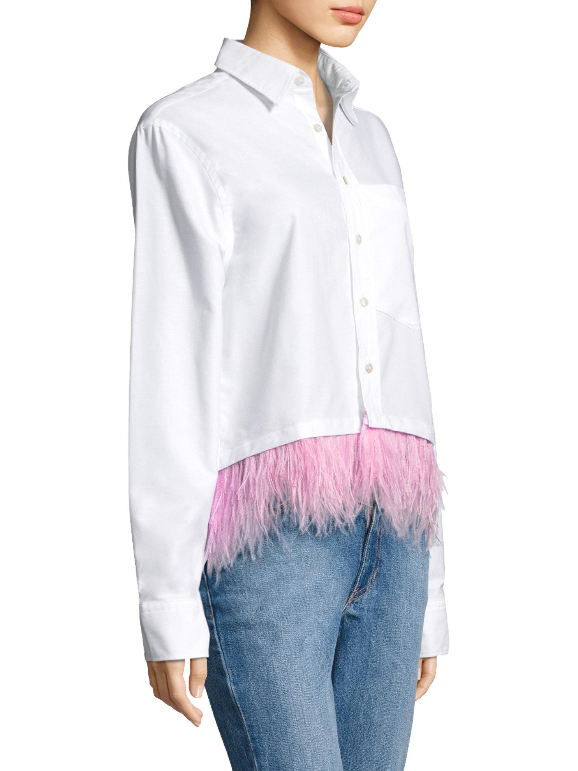 Opening Ceremony Feather-trim Oxford 