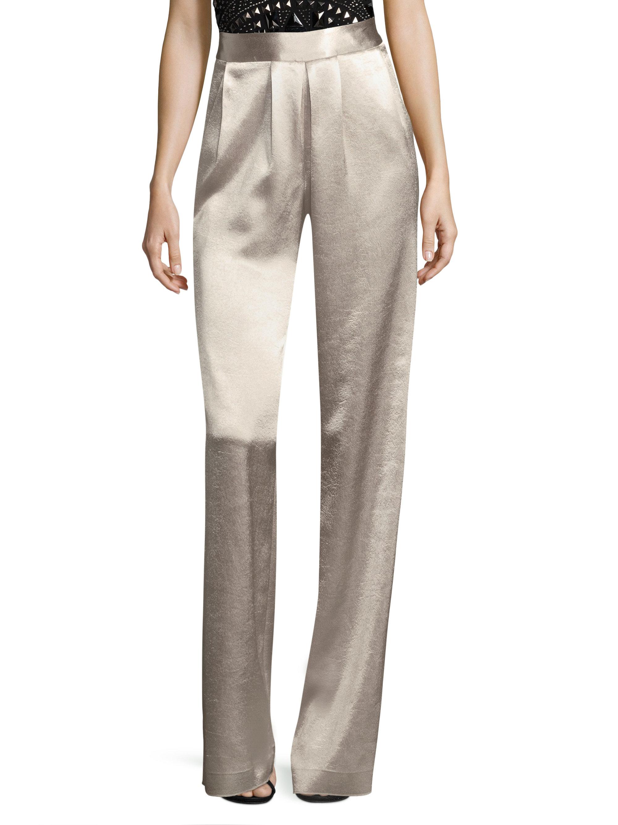Ramy Brook Satin Metallic Wide Leg 