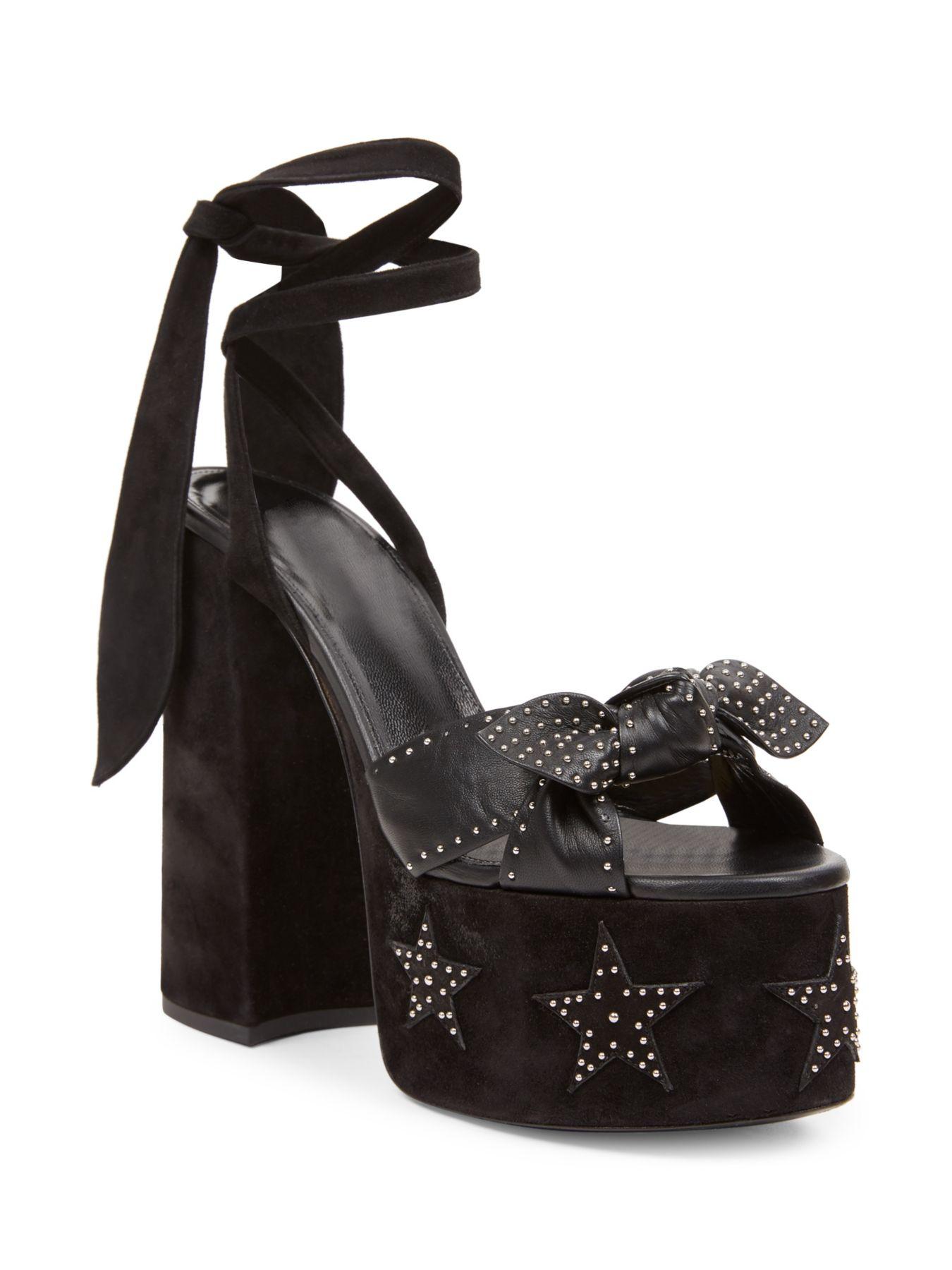 studded black platform sandals