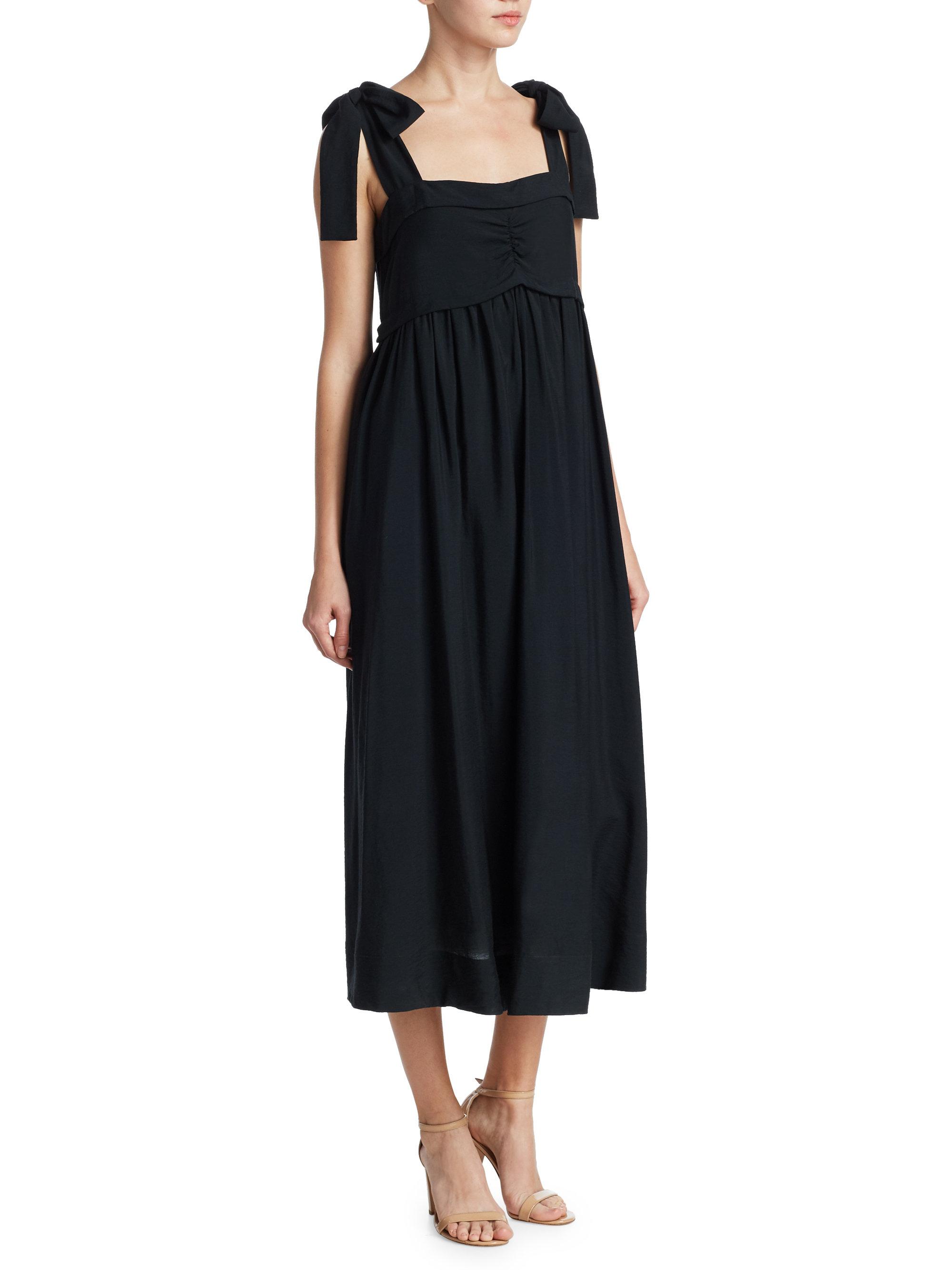 See By Chloé Tie Shoulder Maxi Dress in Black | Lyst
