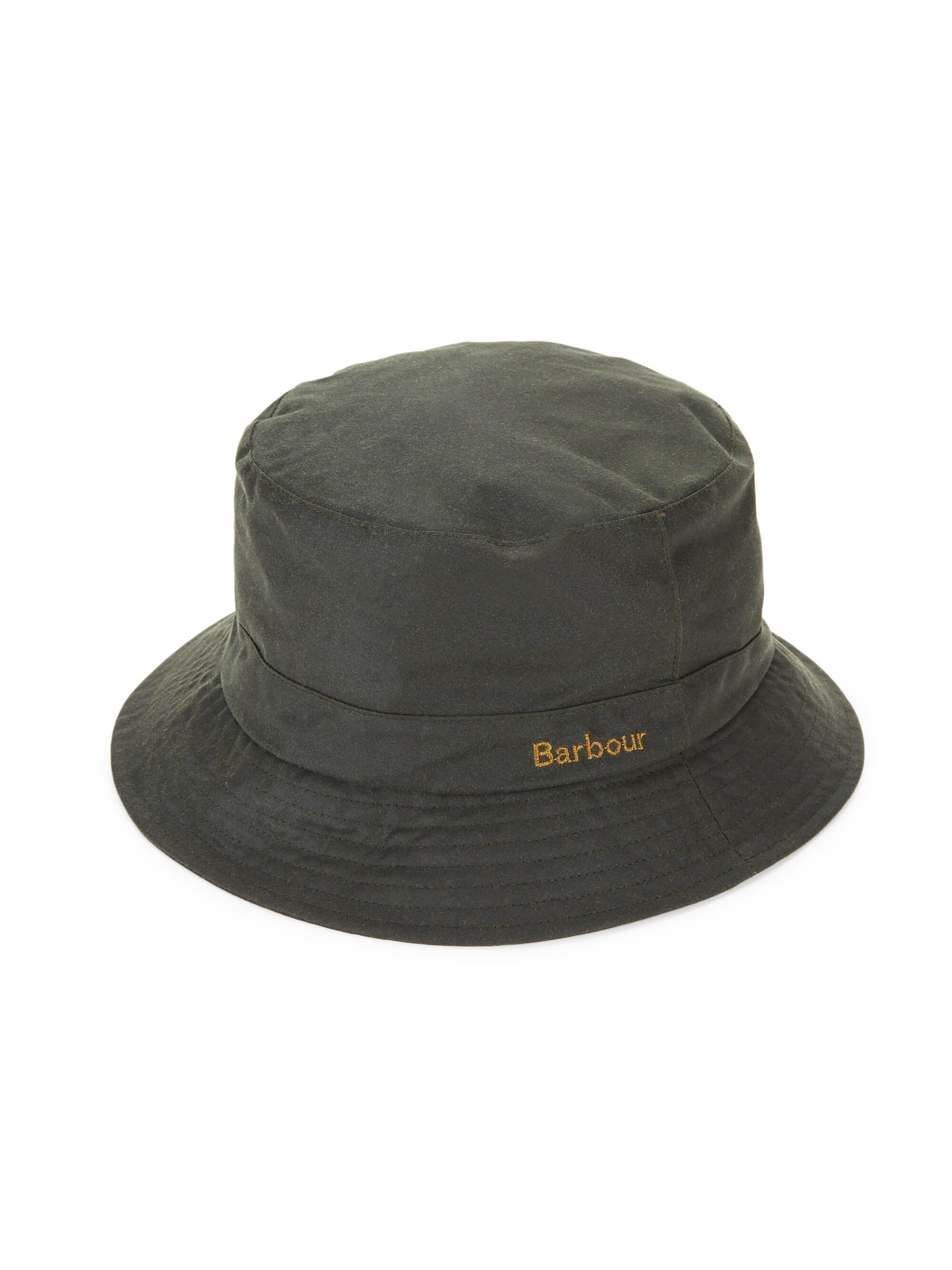 barbour waxed bucket hat