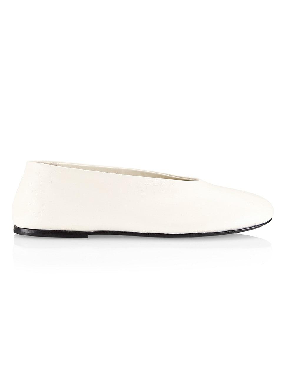 Khaite Marcy Leather Flats in White Lyst