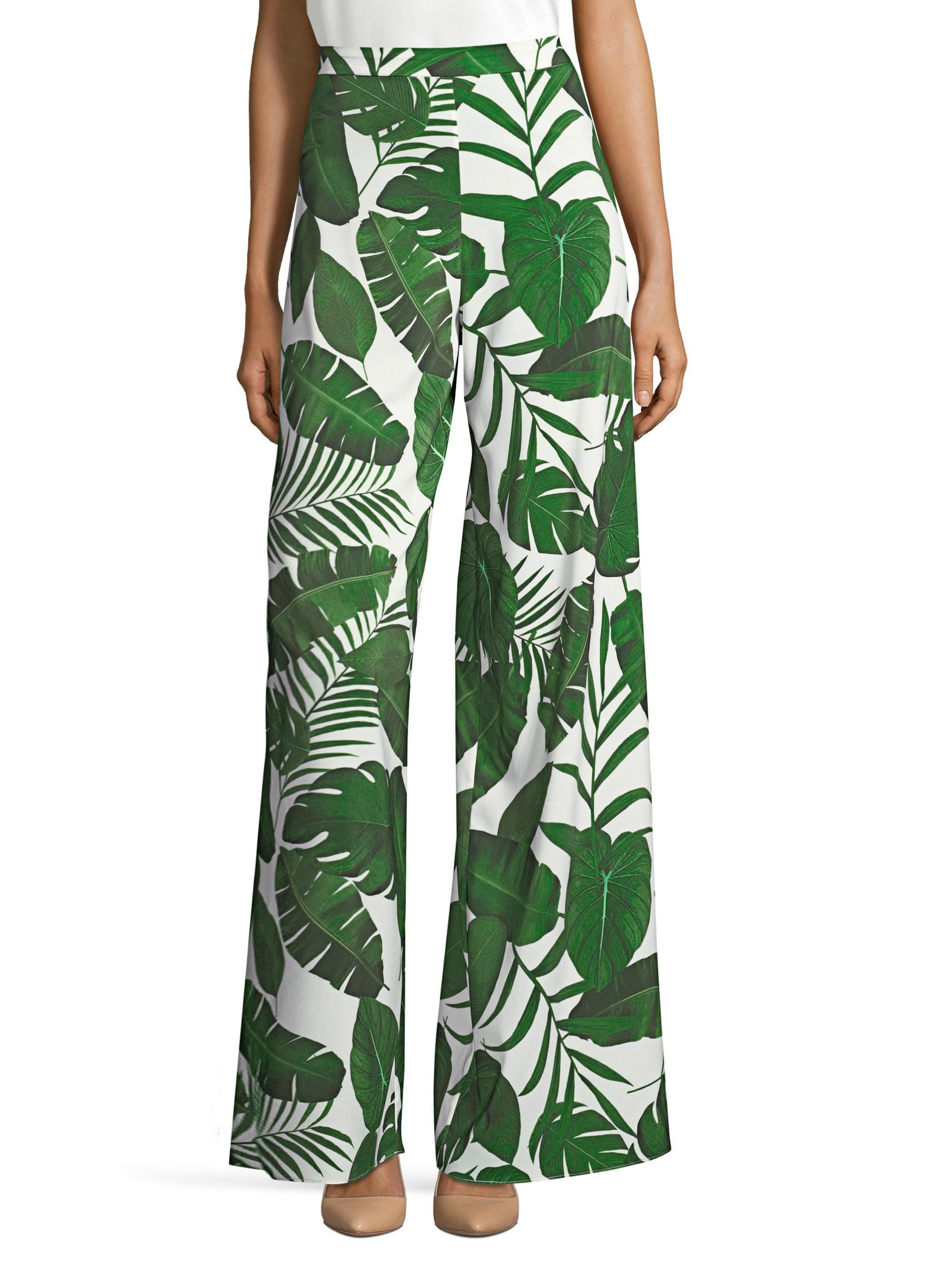 leaf print pants