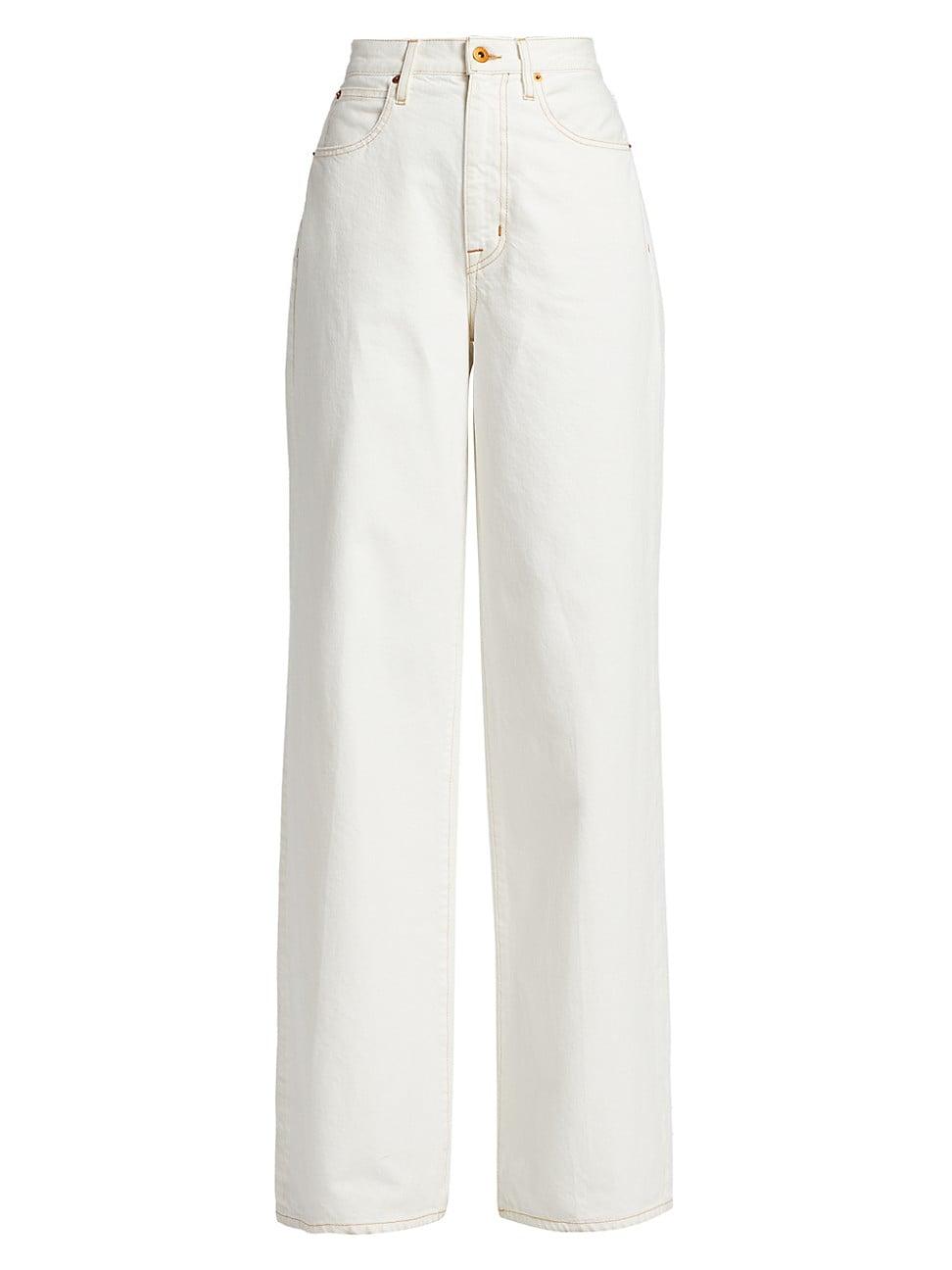 SLVRLAKE Denim Eva Super Wide-leg Jeans in White | Lyst