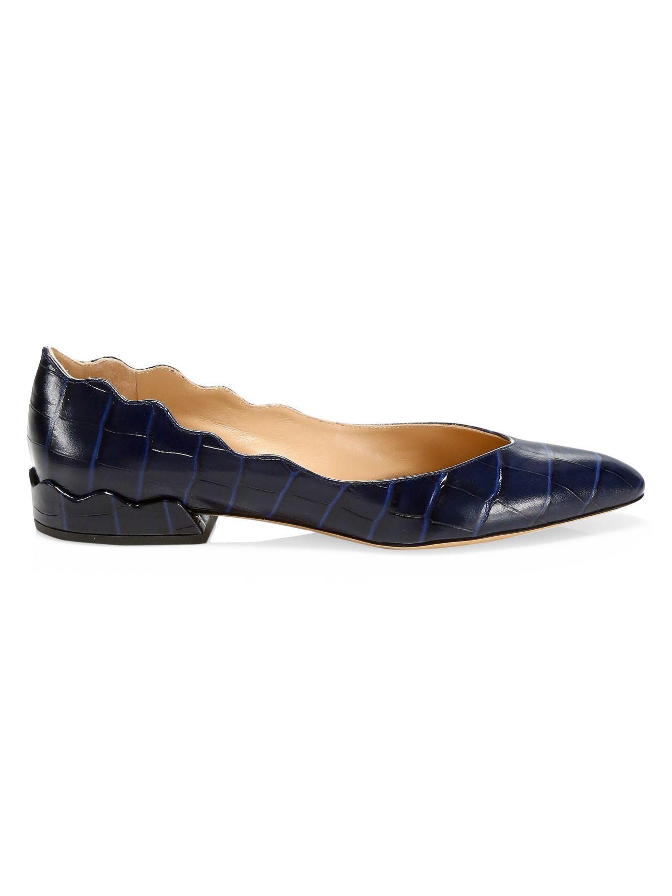 croc embossed flats