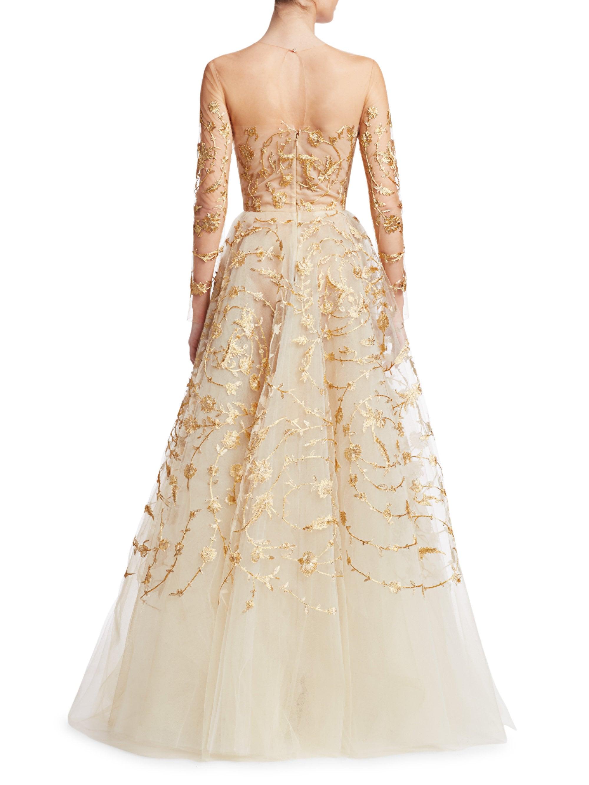 oscar de la renta tulle gown