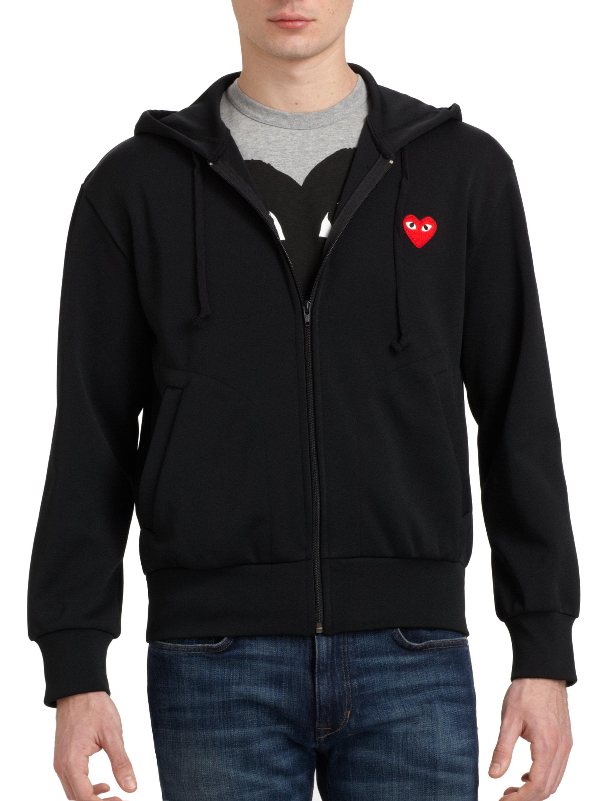 comme des garcons black zip up hoodie