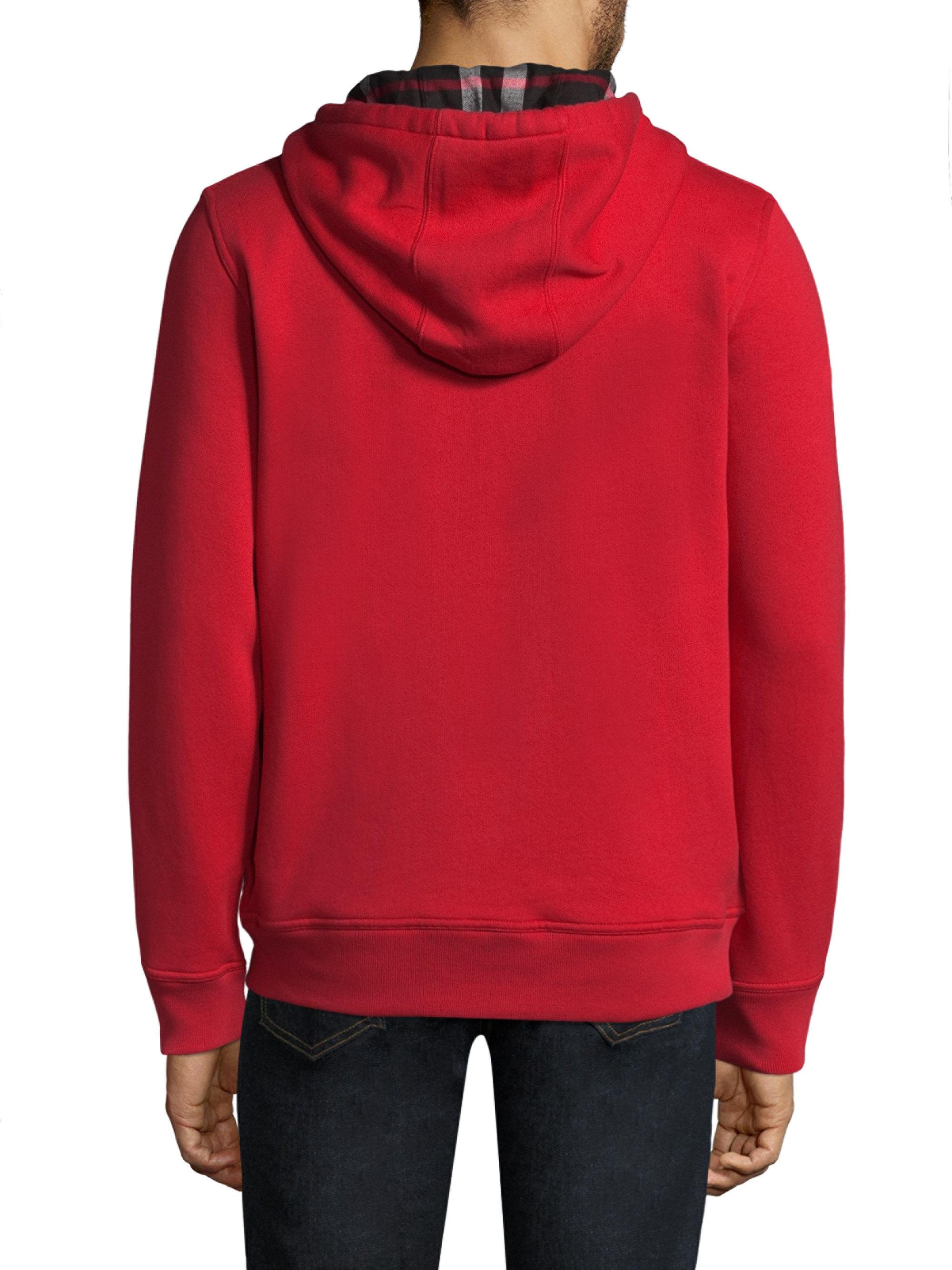 Burberry Fordsoncore Zip Up Hoodie in Red for Men - Lyst
